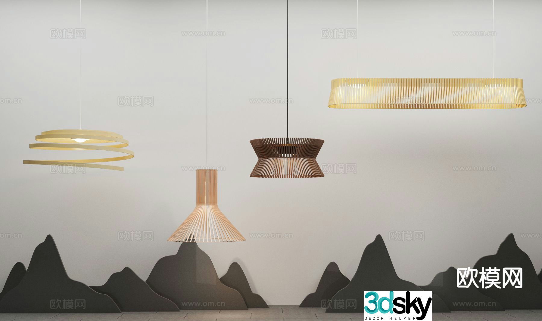 Creative chandelier hall chandelier hollow chandelier 3d model
