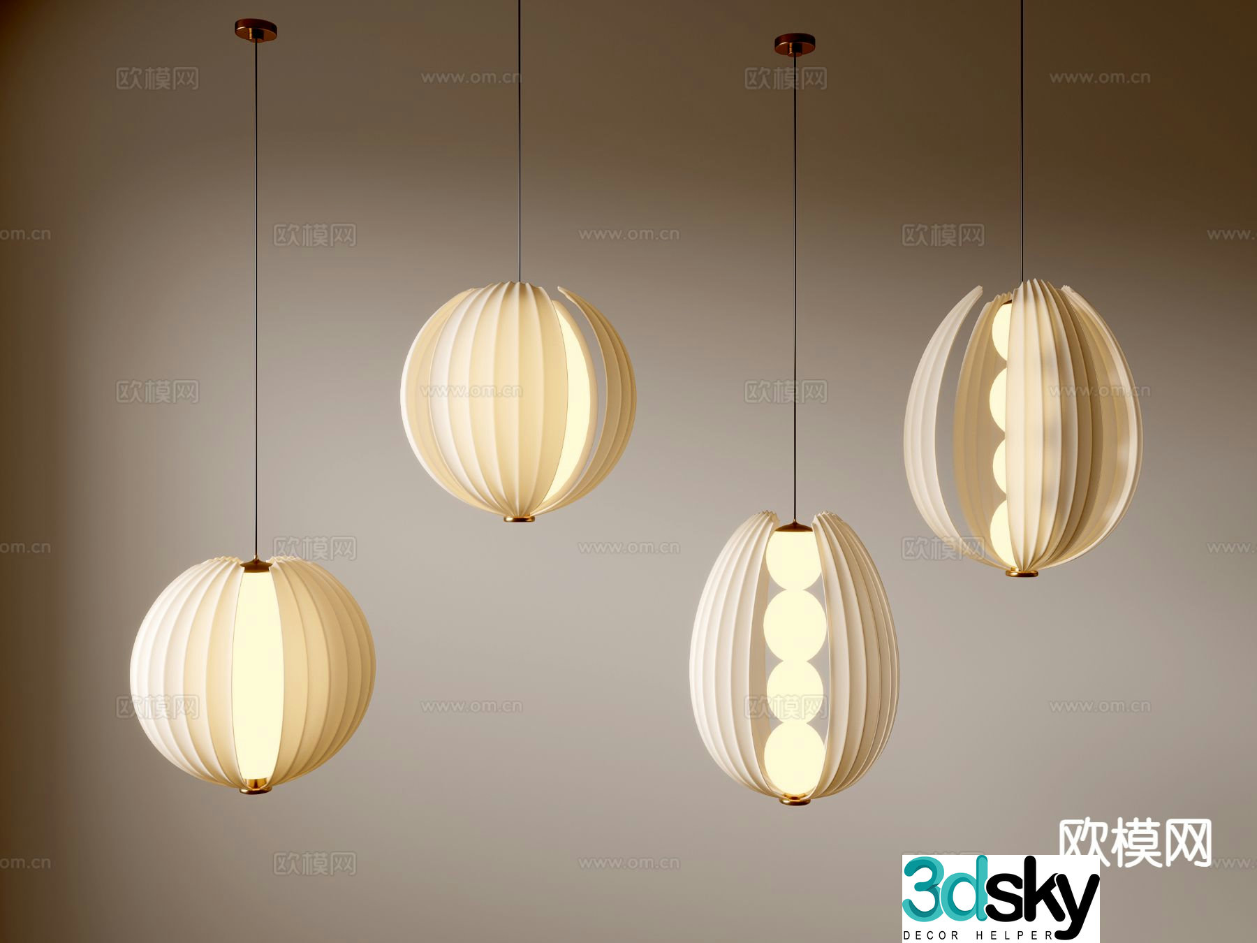 Cream style chandelier art style lamp fashion lamp 3d model