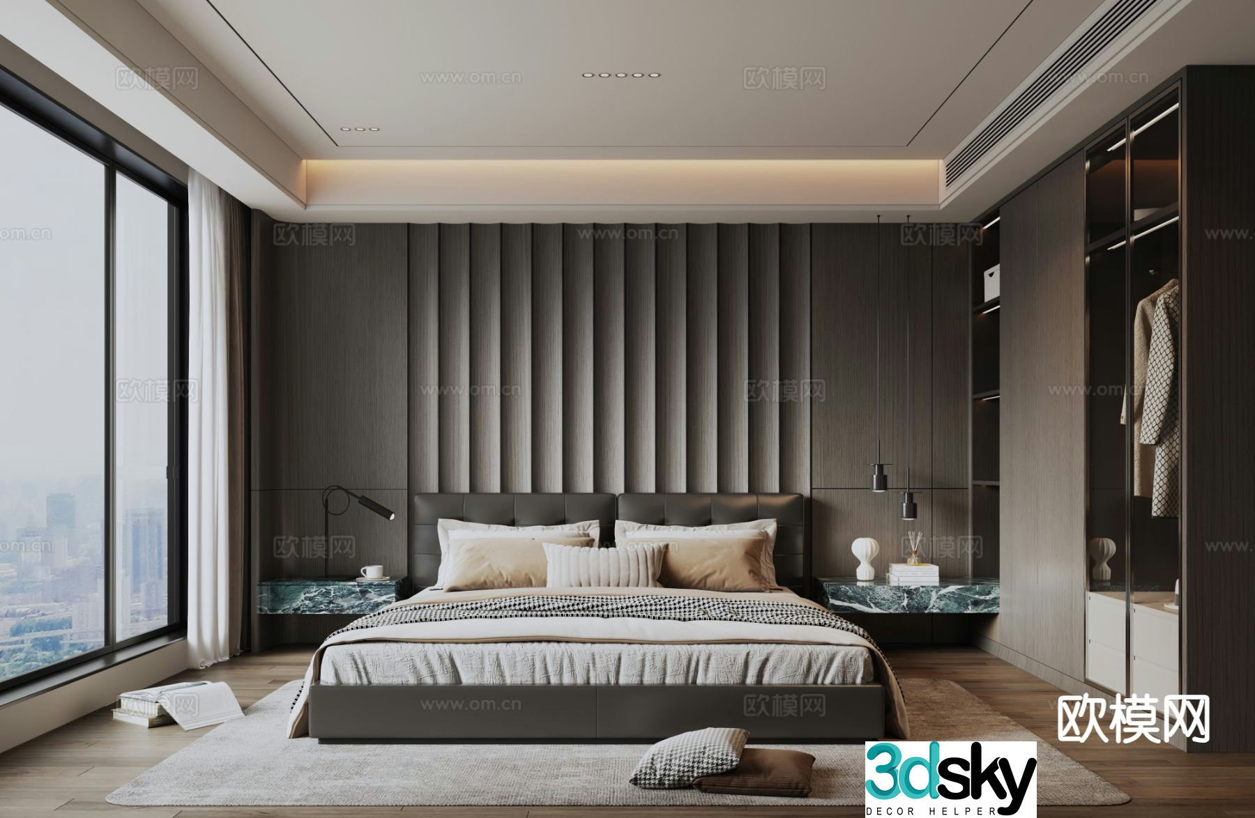 Italian style bedroom master bedroom 3d model