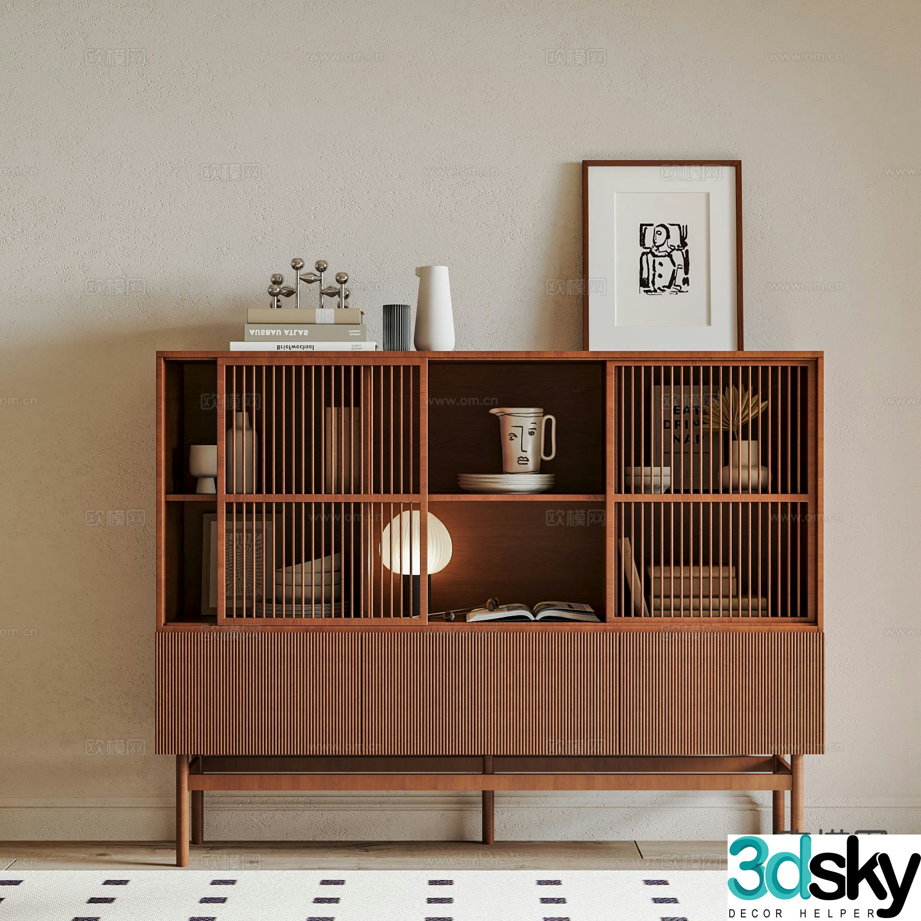 Medieval style sideboard 3d model