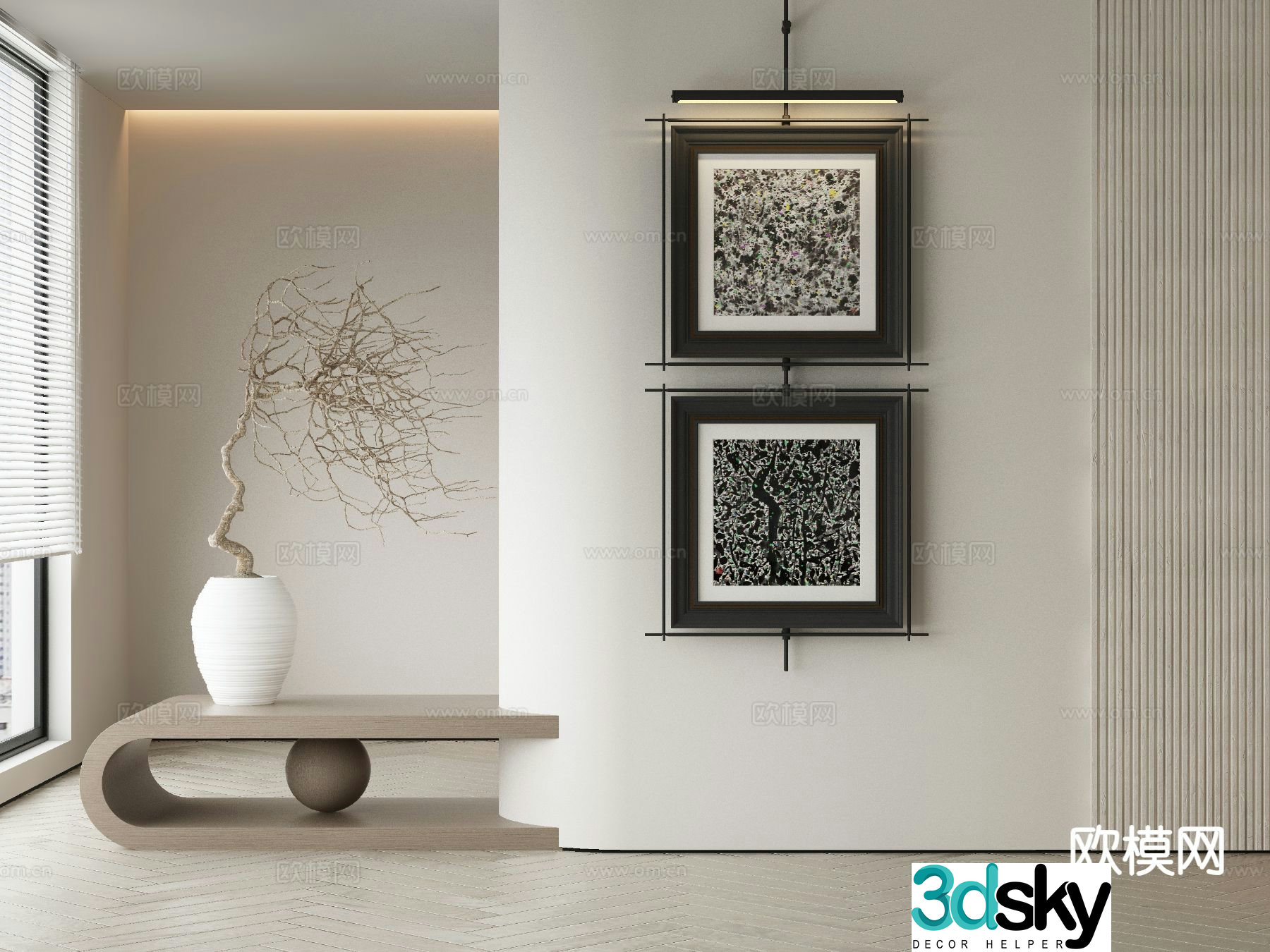 Decorative painting art painting hanging painting 3d model