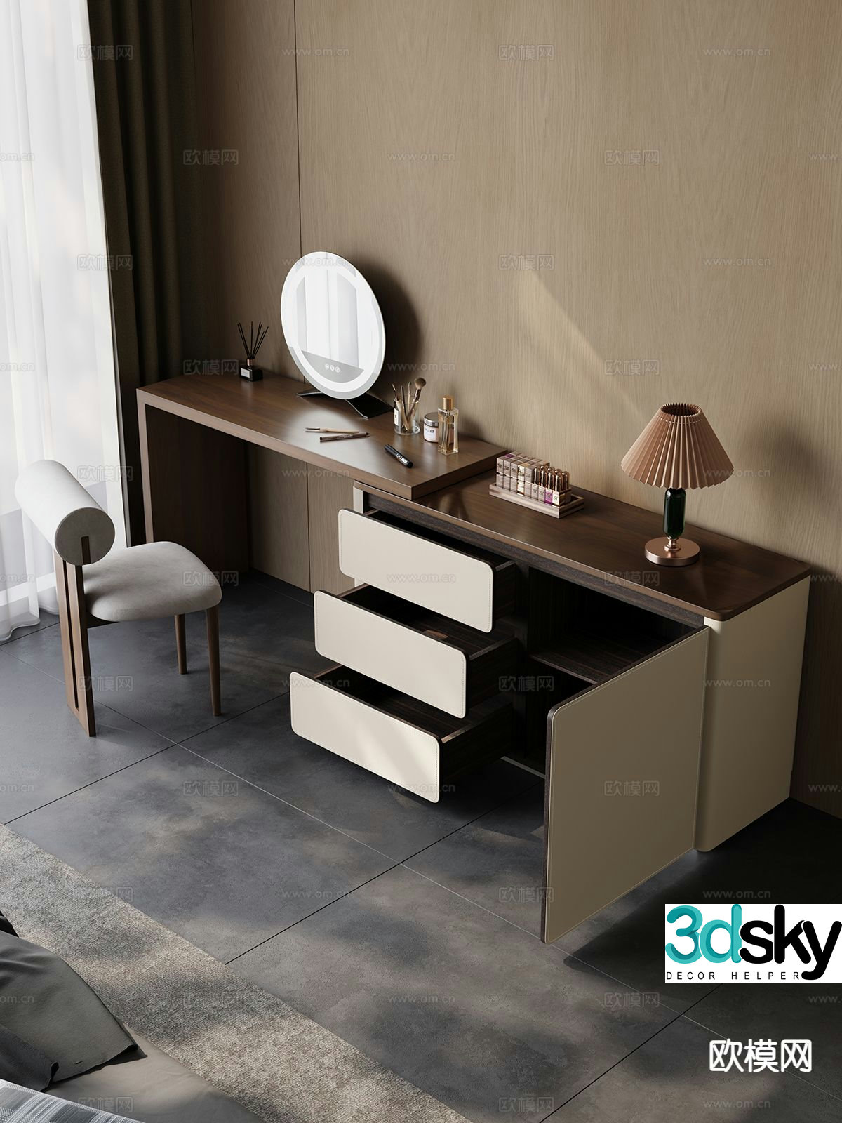 Medieval style dressing table 3d model