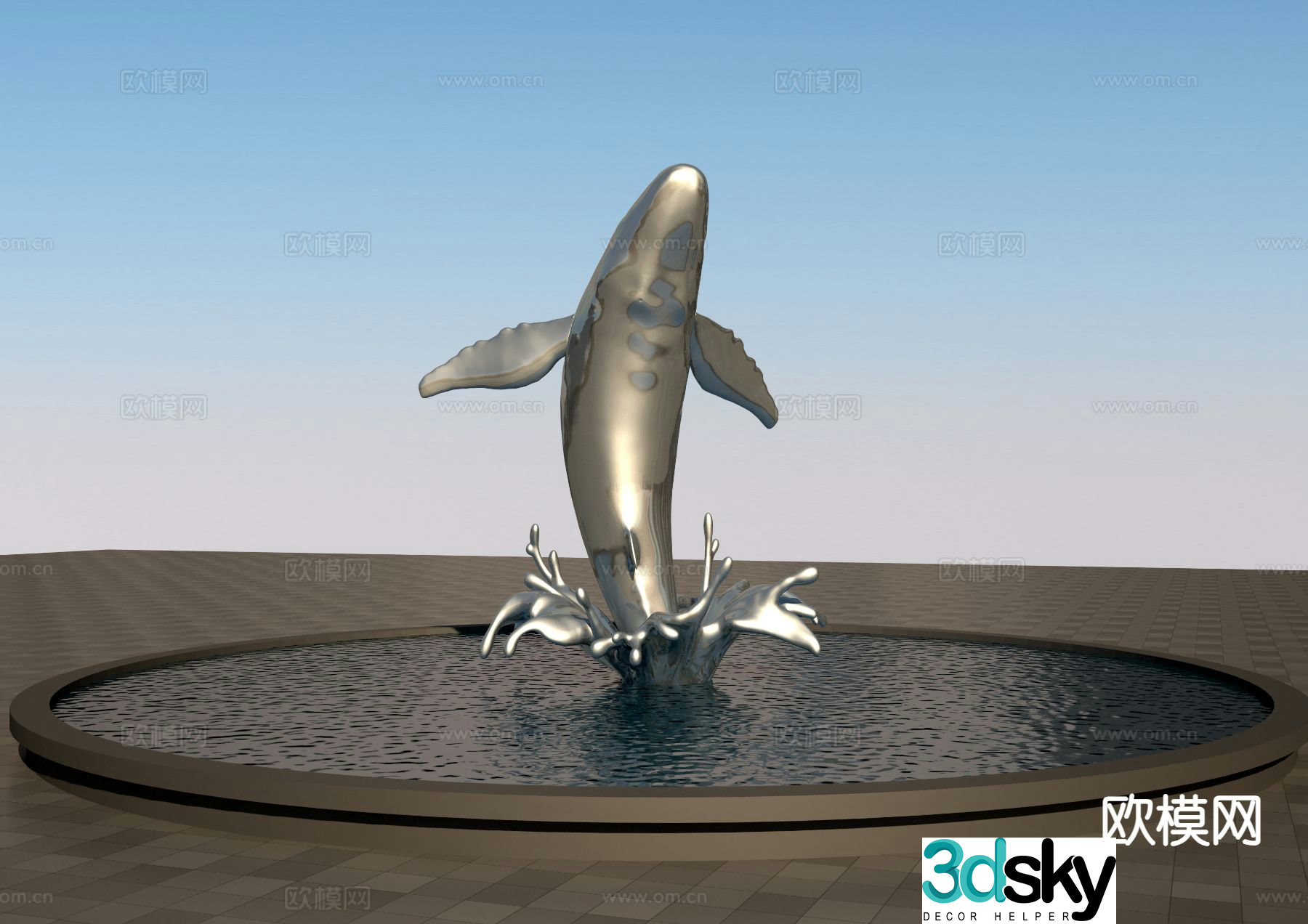 Whale sculpture animal sculpture 3d model