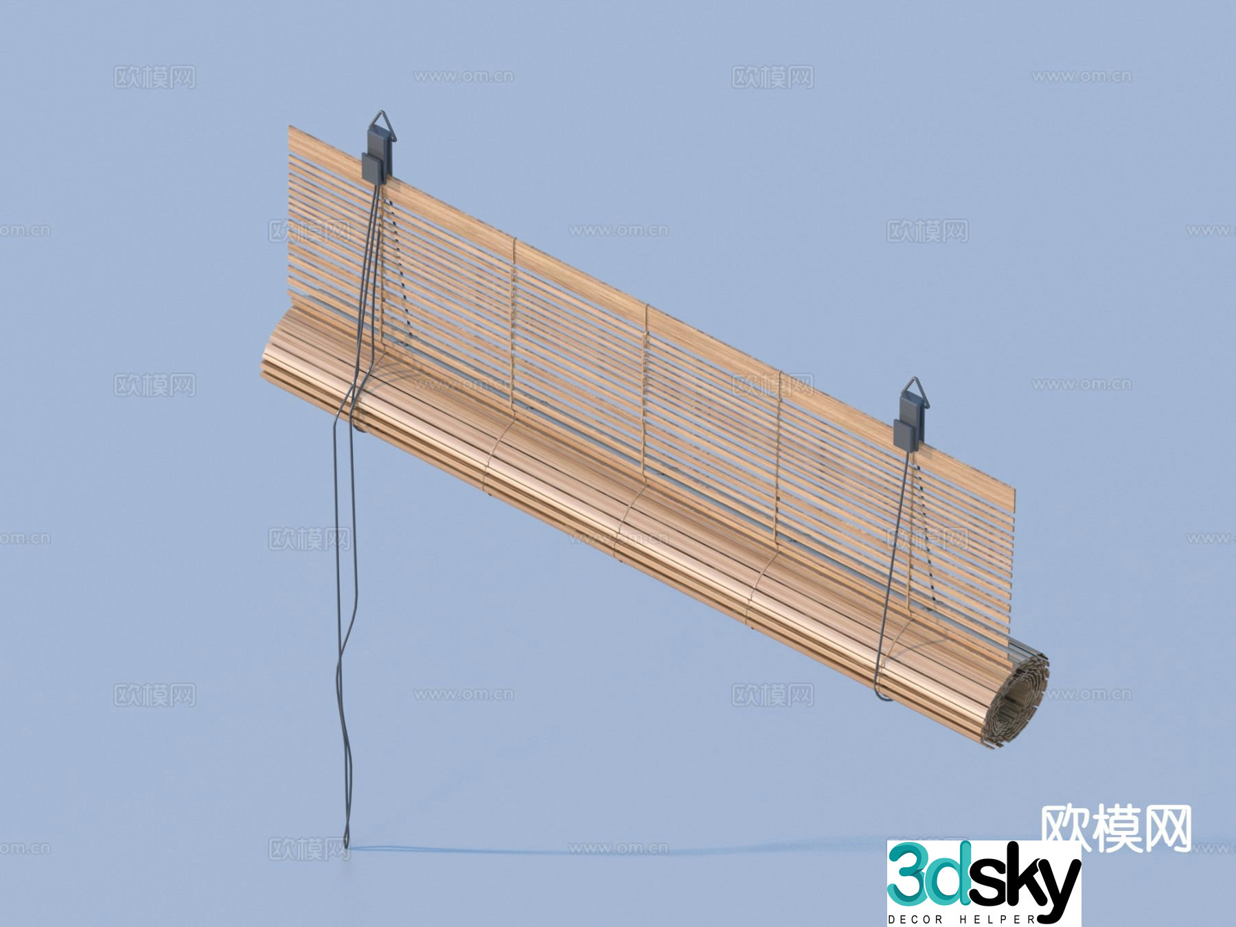 Wabi-sabi curtains roller blinds bamboo blinds 3d model
