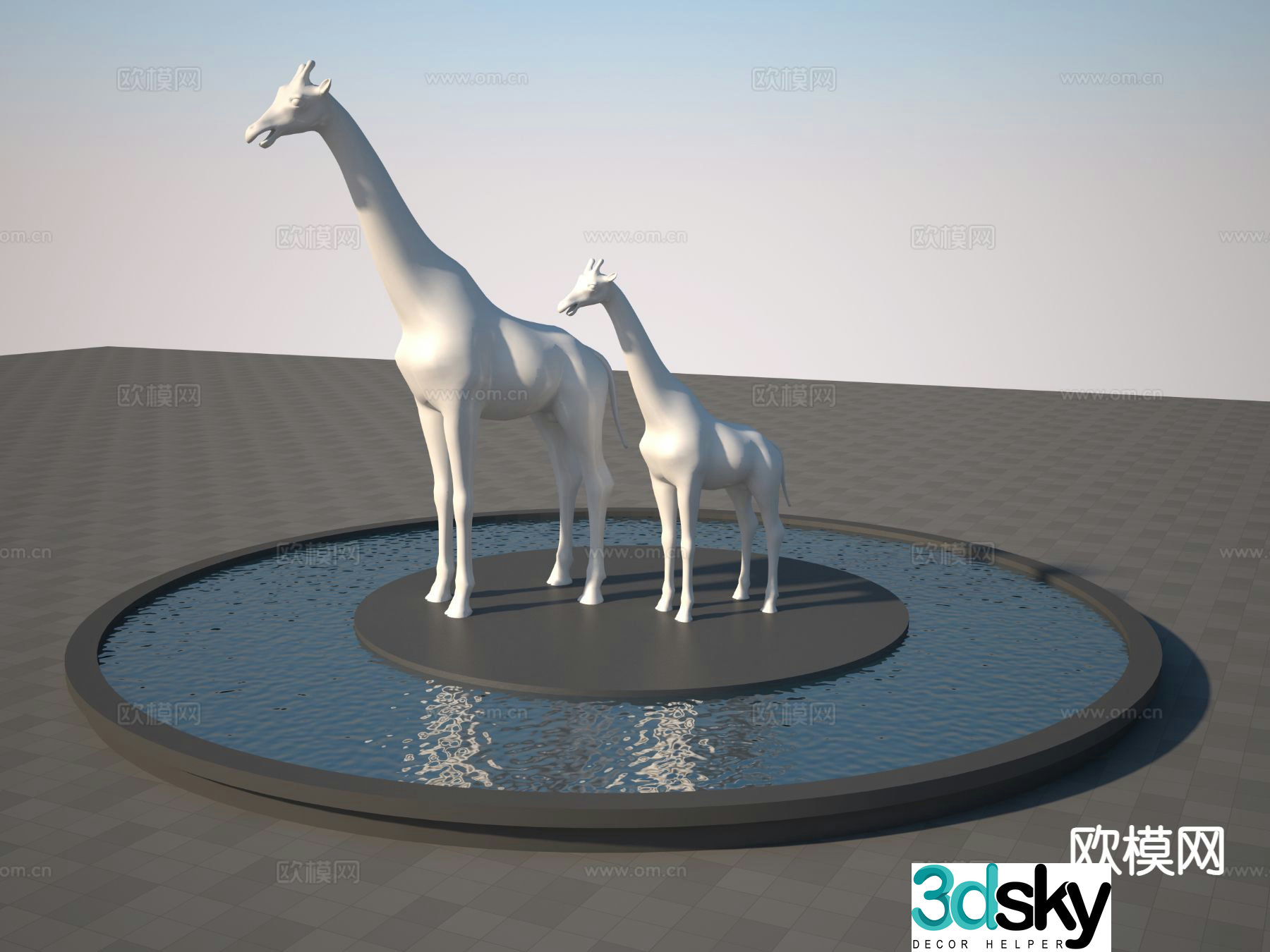 Giraffe sculpture 3d model