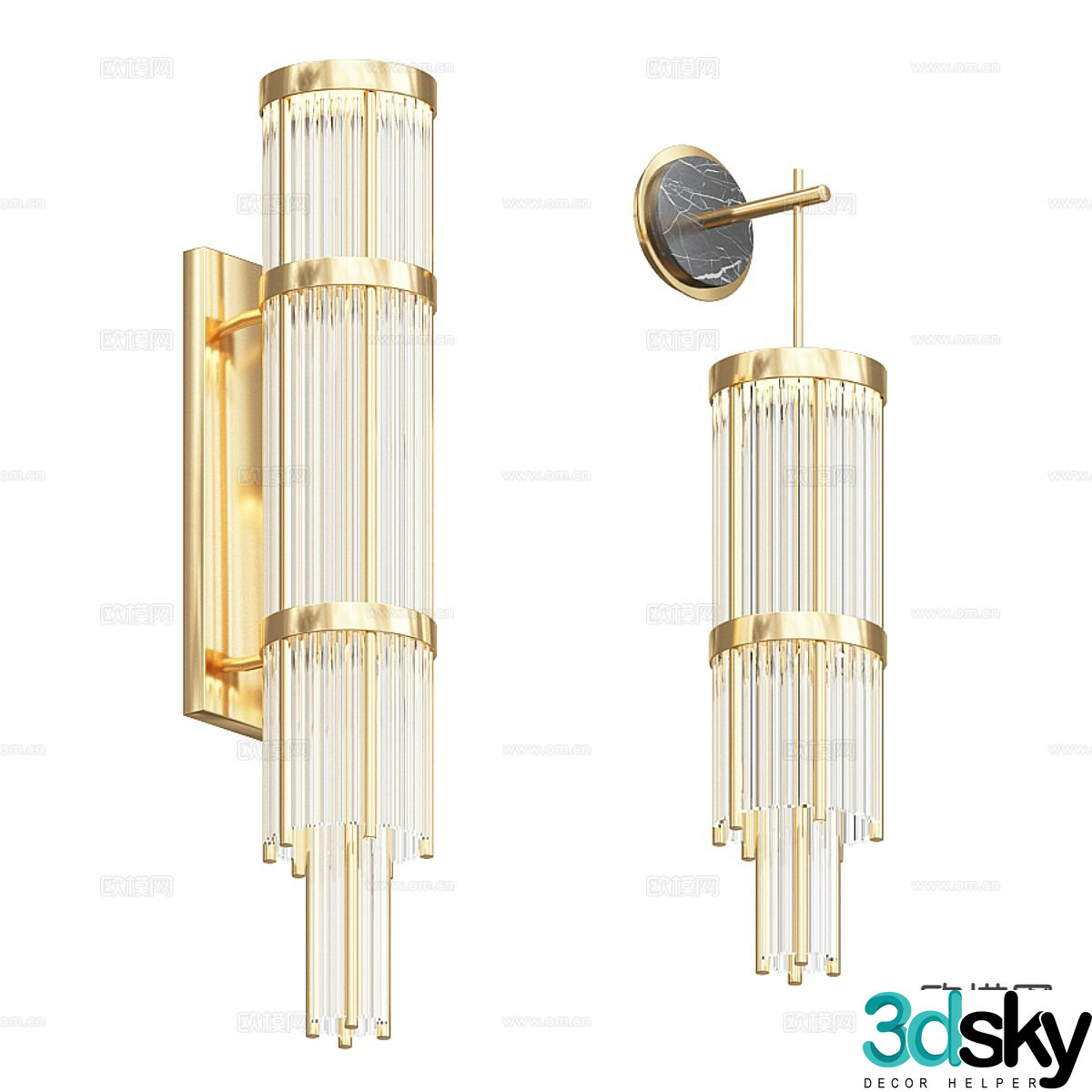 Light luxury style wall lamp 3D model
