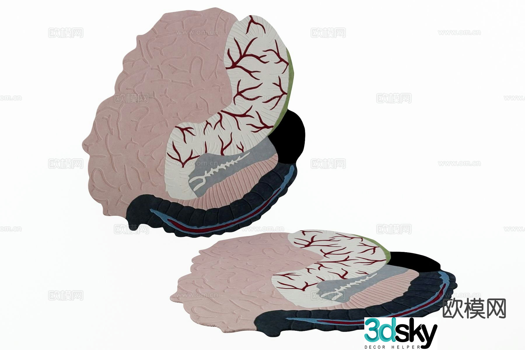 Special-shaped carpet Irregular carpet 3D model