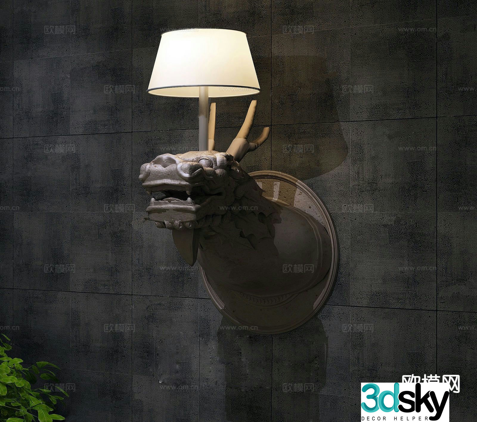 Chinese faucet wall lamp 3d model