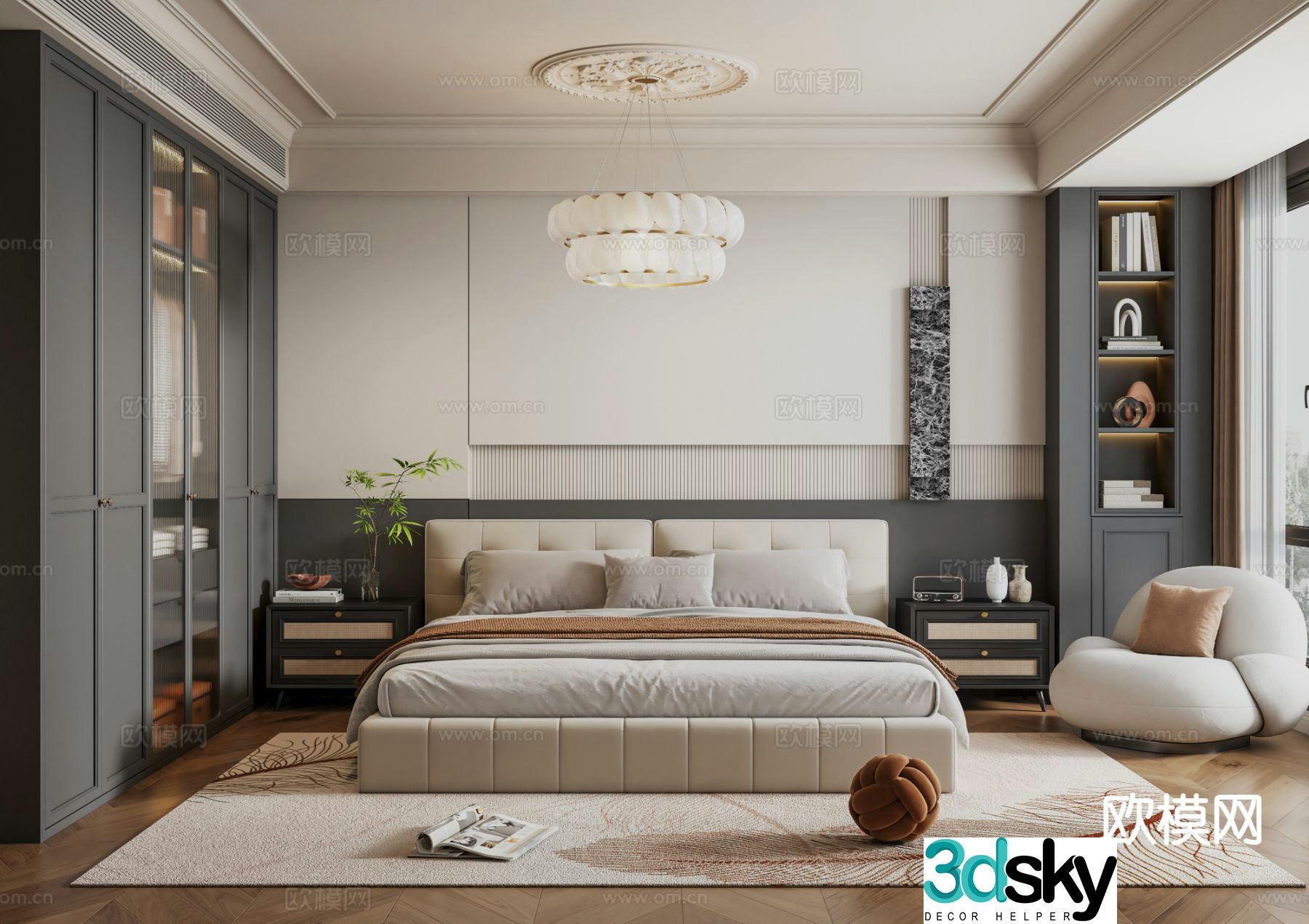 French bedroom master bedroom 3d model