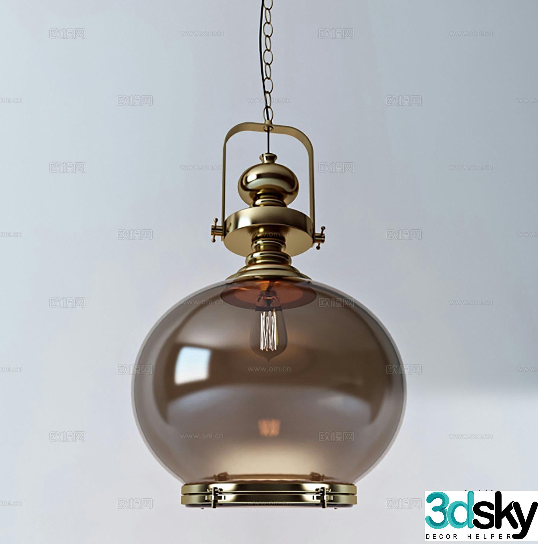Light luxury glass chandelier 3d model