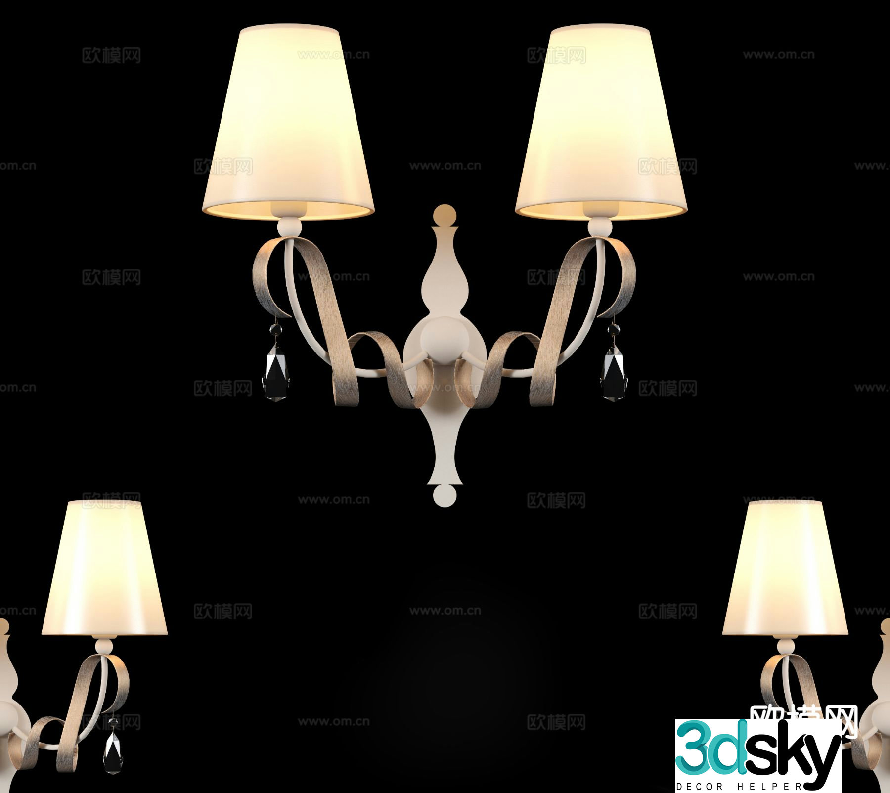 European wall lamp 3d model