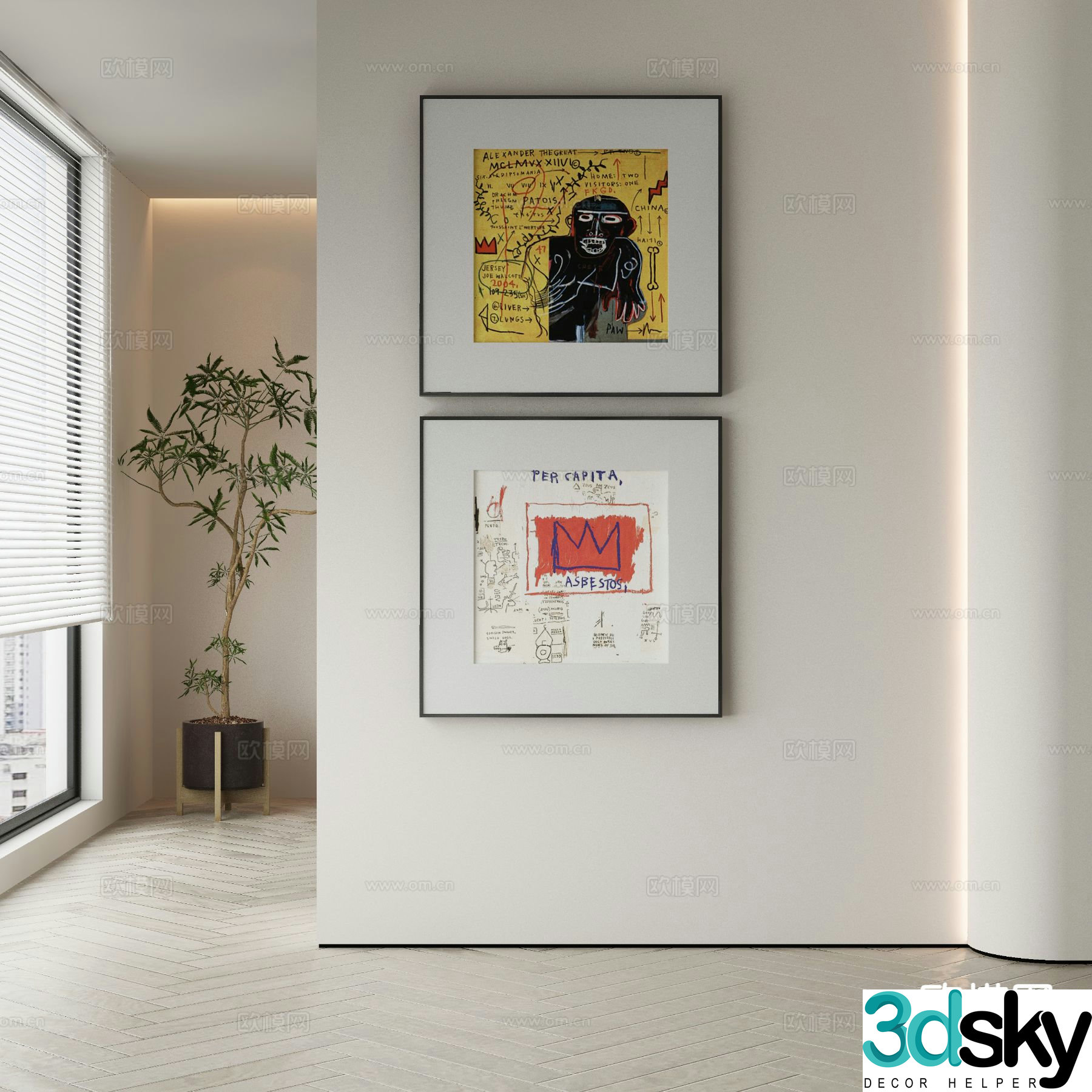 Decorative painting art painting hanging painting 3d model