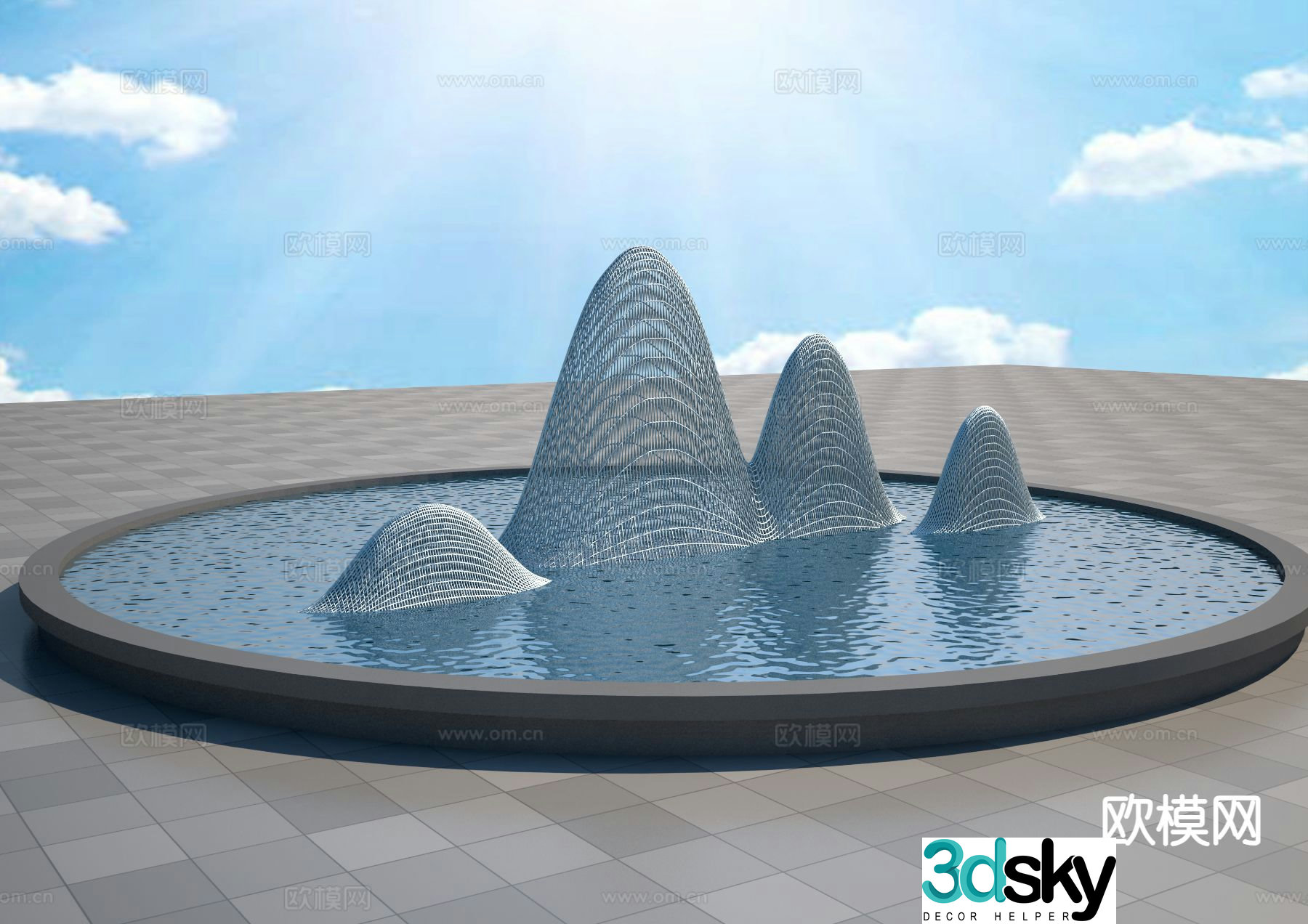 Woven rockery sculpture landscape sculpture 3d model