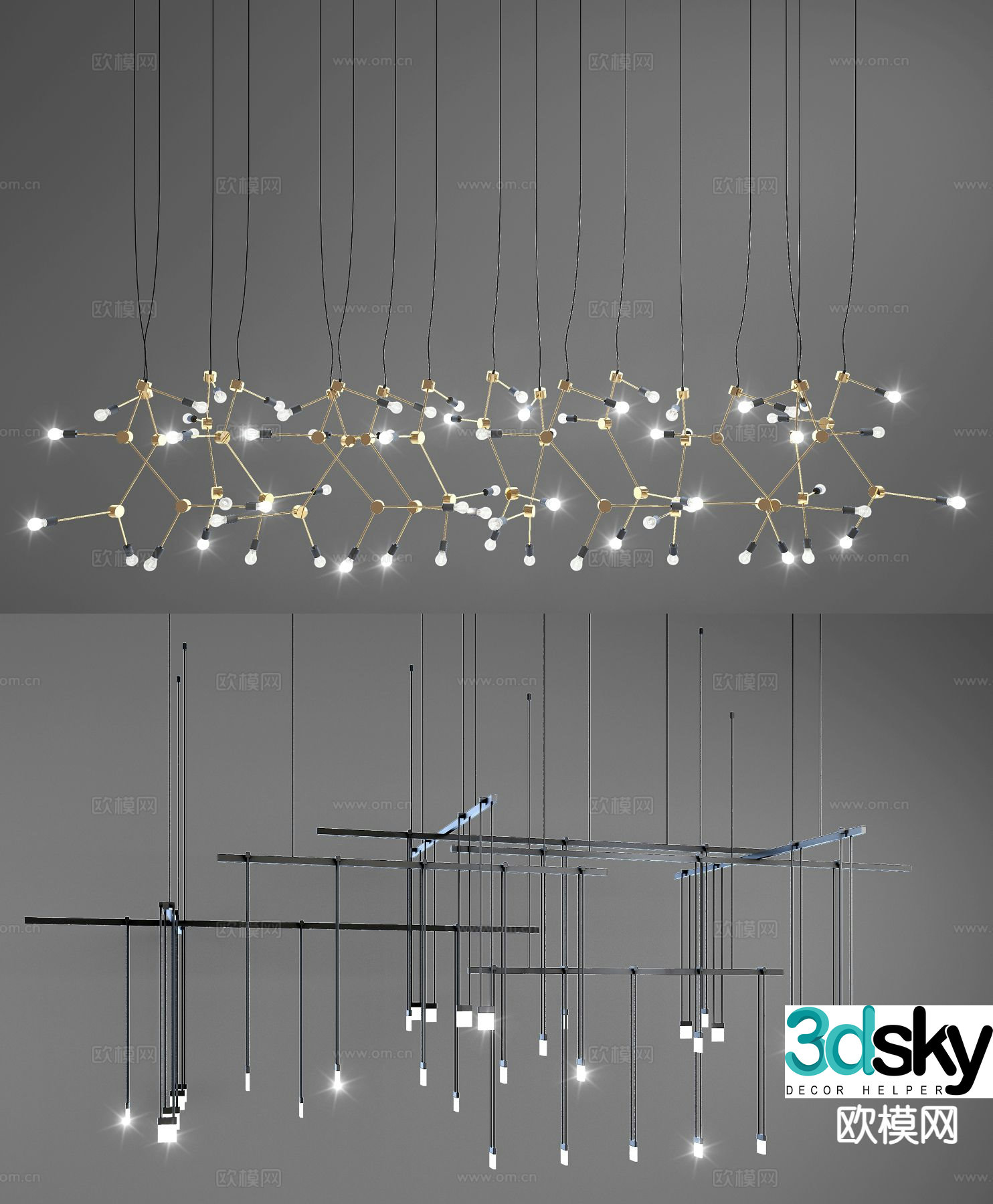 Light luxury decorative lamp lobby lamp 3d model