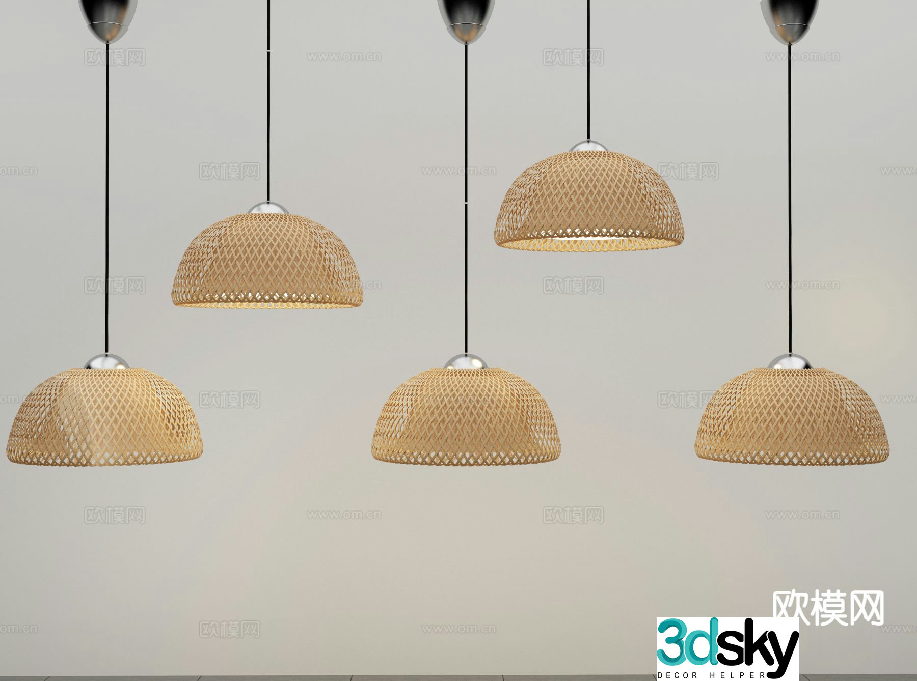 Wabi Sabi small chandelier bedside small chandelier 3d model