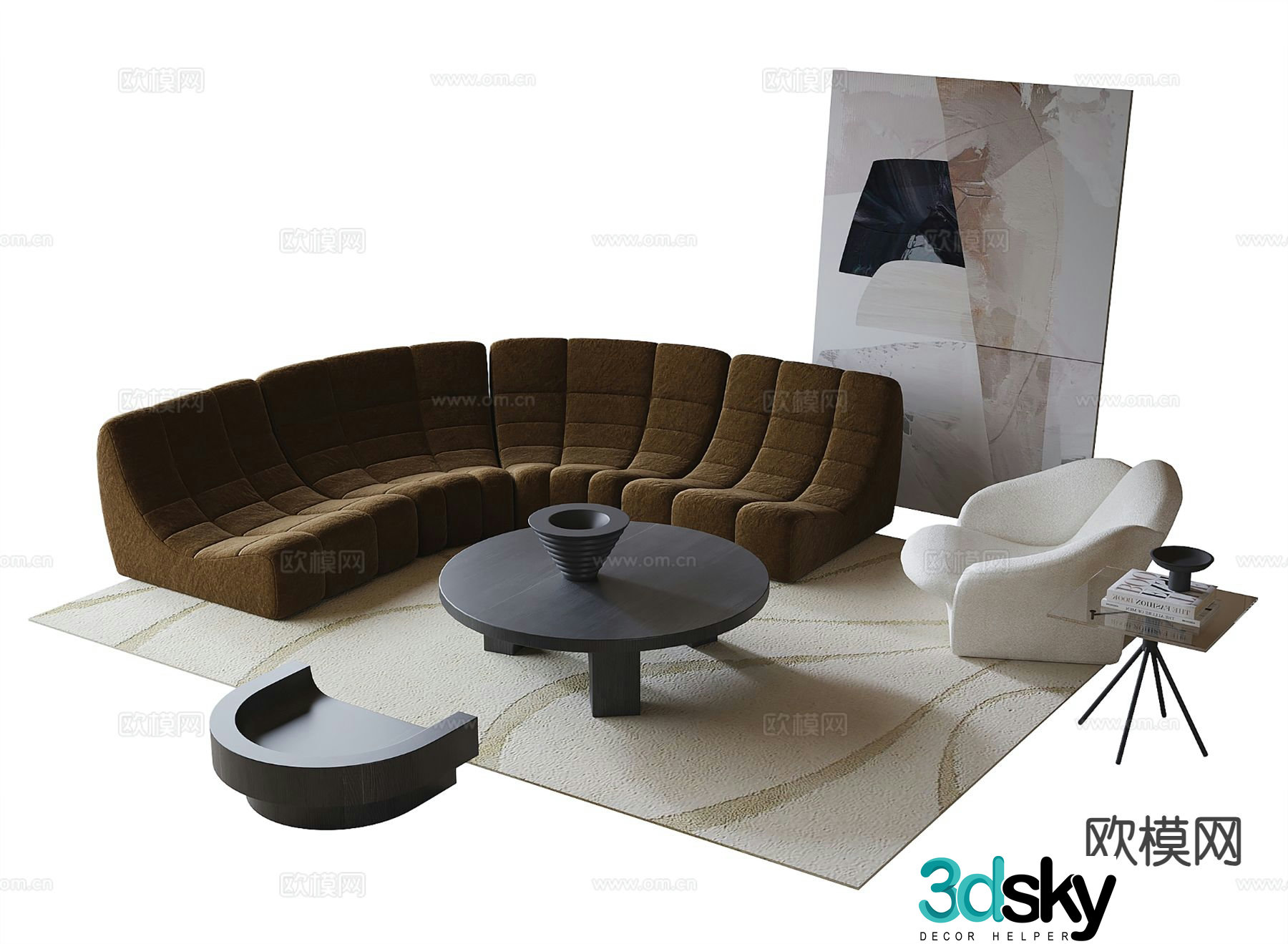 Modern sectional sofa 3d model