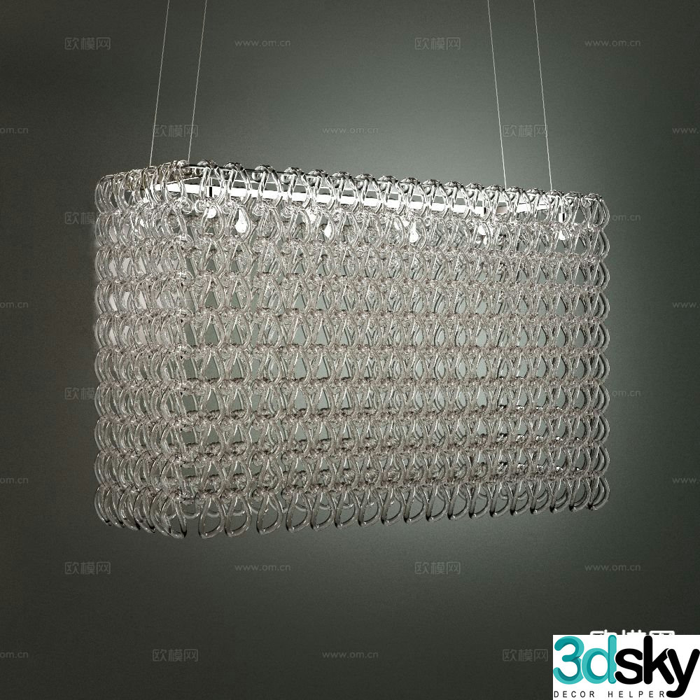 Modern crystal chandelier lobby chandelier 3d model