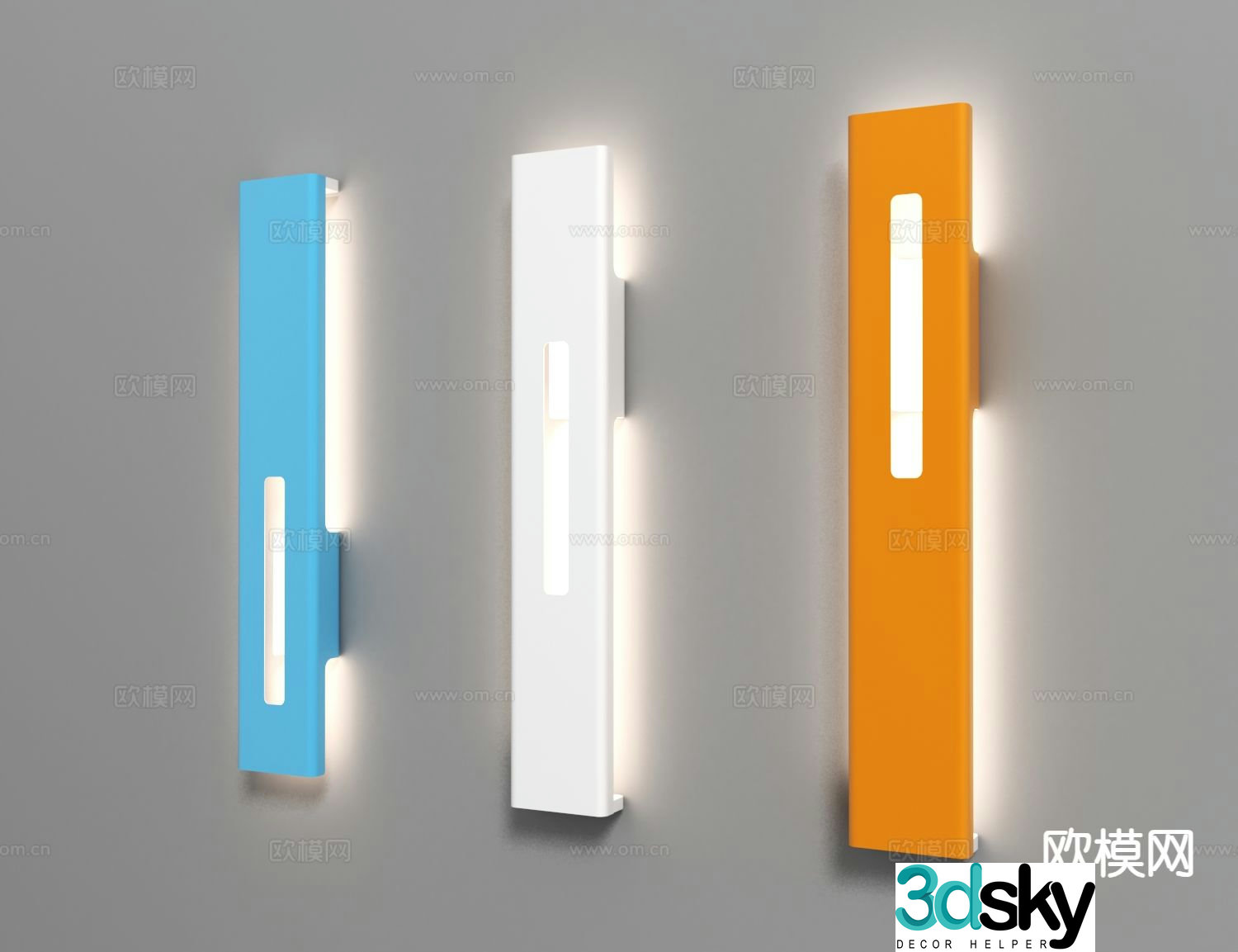Modern geometric wall light 3d model