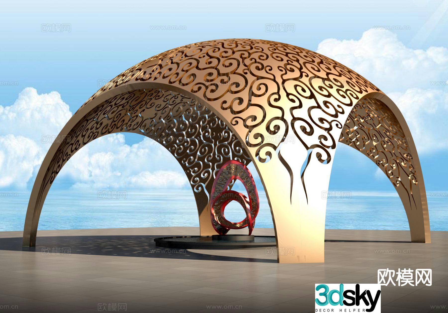 Dome sculpture landscape sculpture 3d model