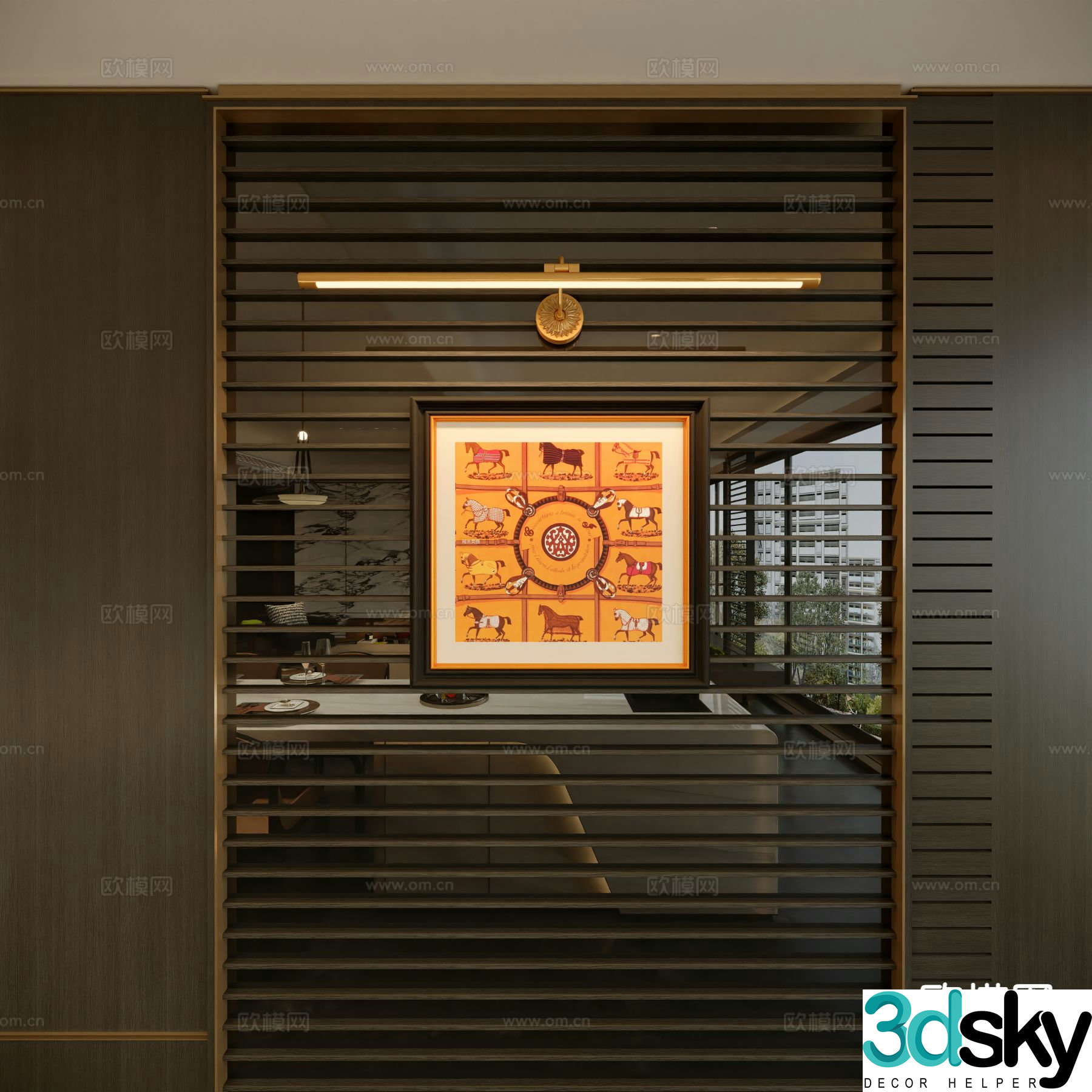 Medieval style art painting HermÃ¨s hanging painting decorative painting 3D model