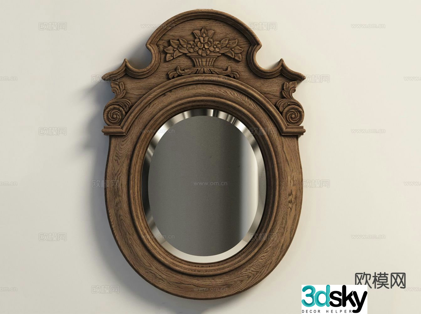 American mirror decorative mirror hanging mirror 3d model