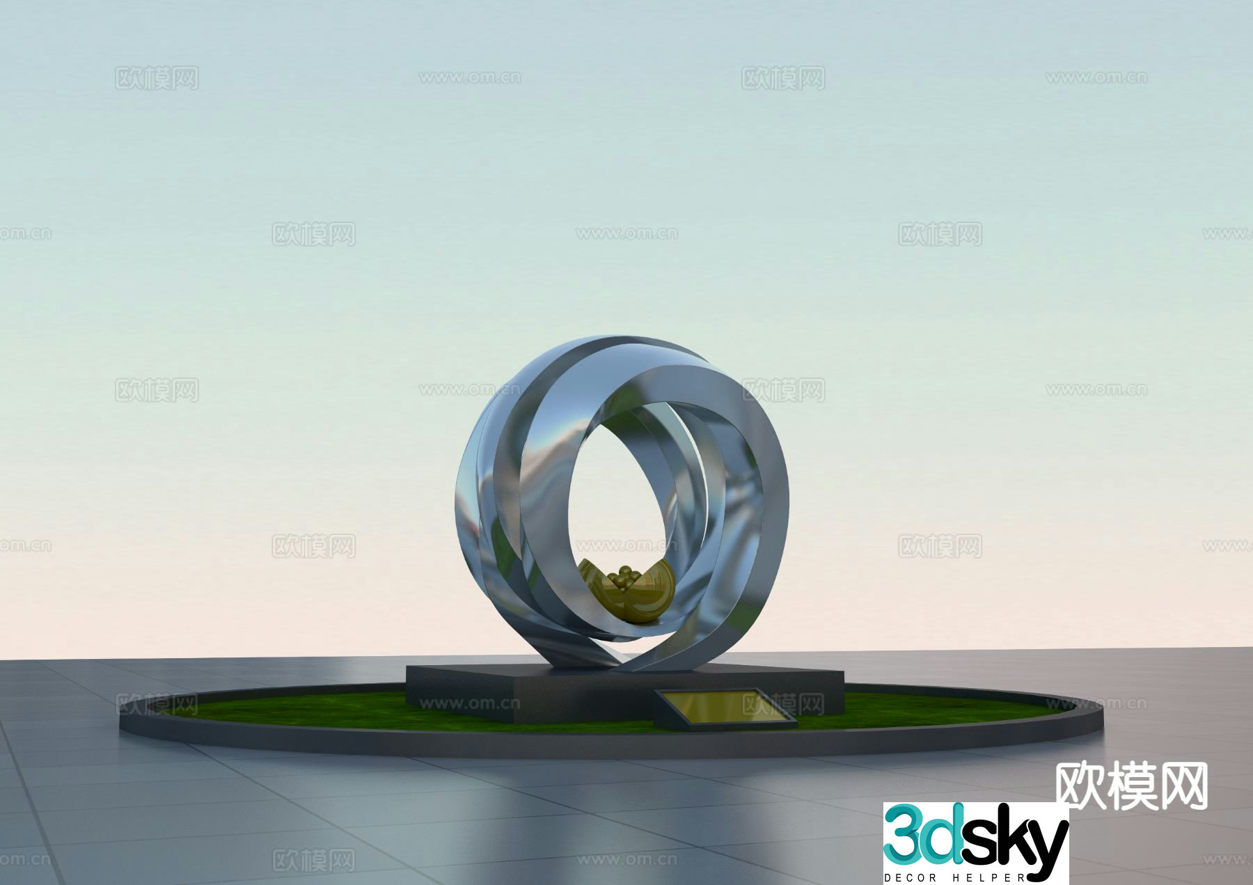 Fission sculpture abstract geometric sculpture 3d model