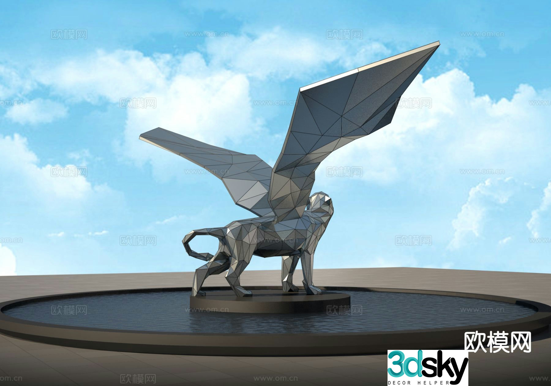 Leopard sculpture landscape sculpture 3d model