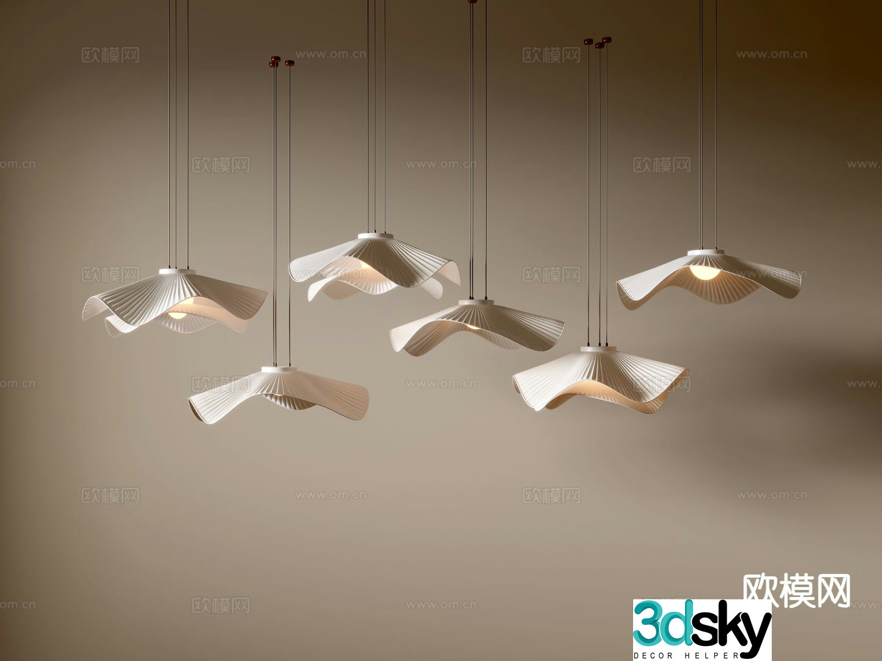 Creative chandelier shell chandelier art chandelier 3d model