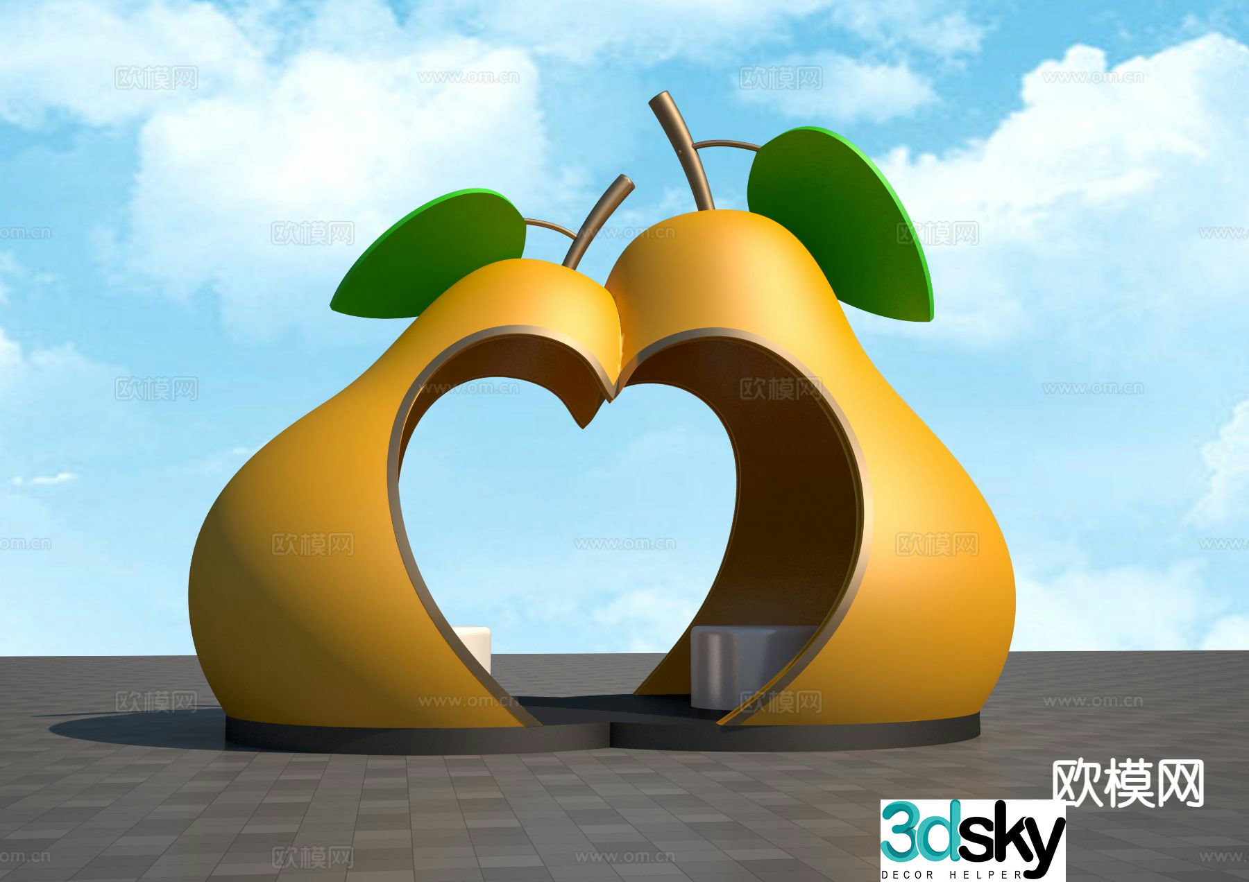 Special shaped gallery outdoor gallery 3d model