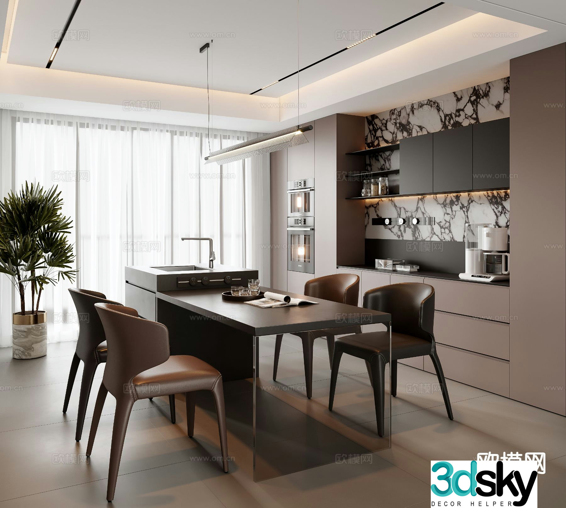 Italian restaurant Zhongdao restaurant 3d model