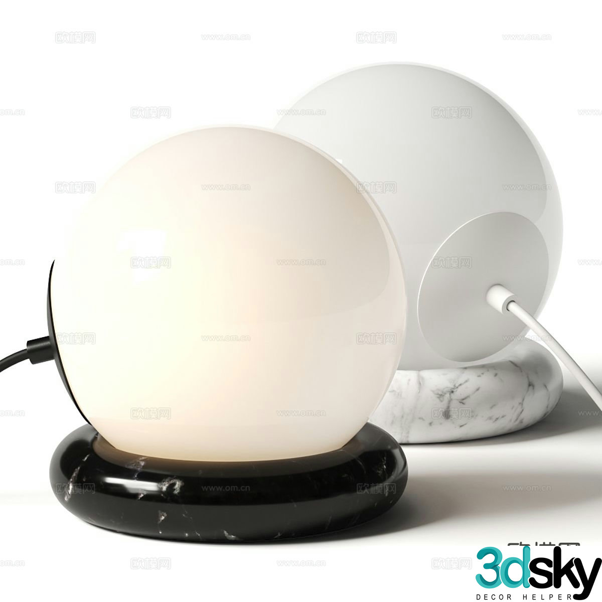 Ball desk lamp 3d model