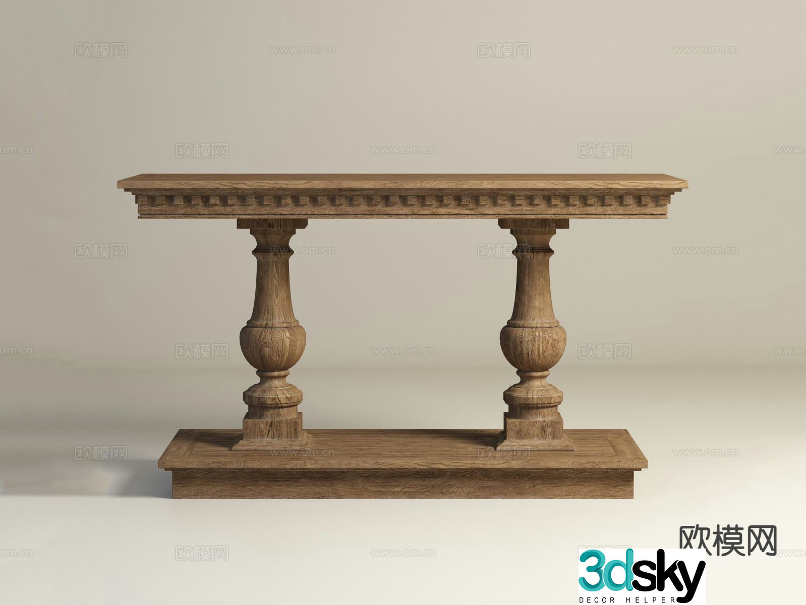 American dining table solid wood dining table 3d model