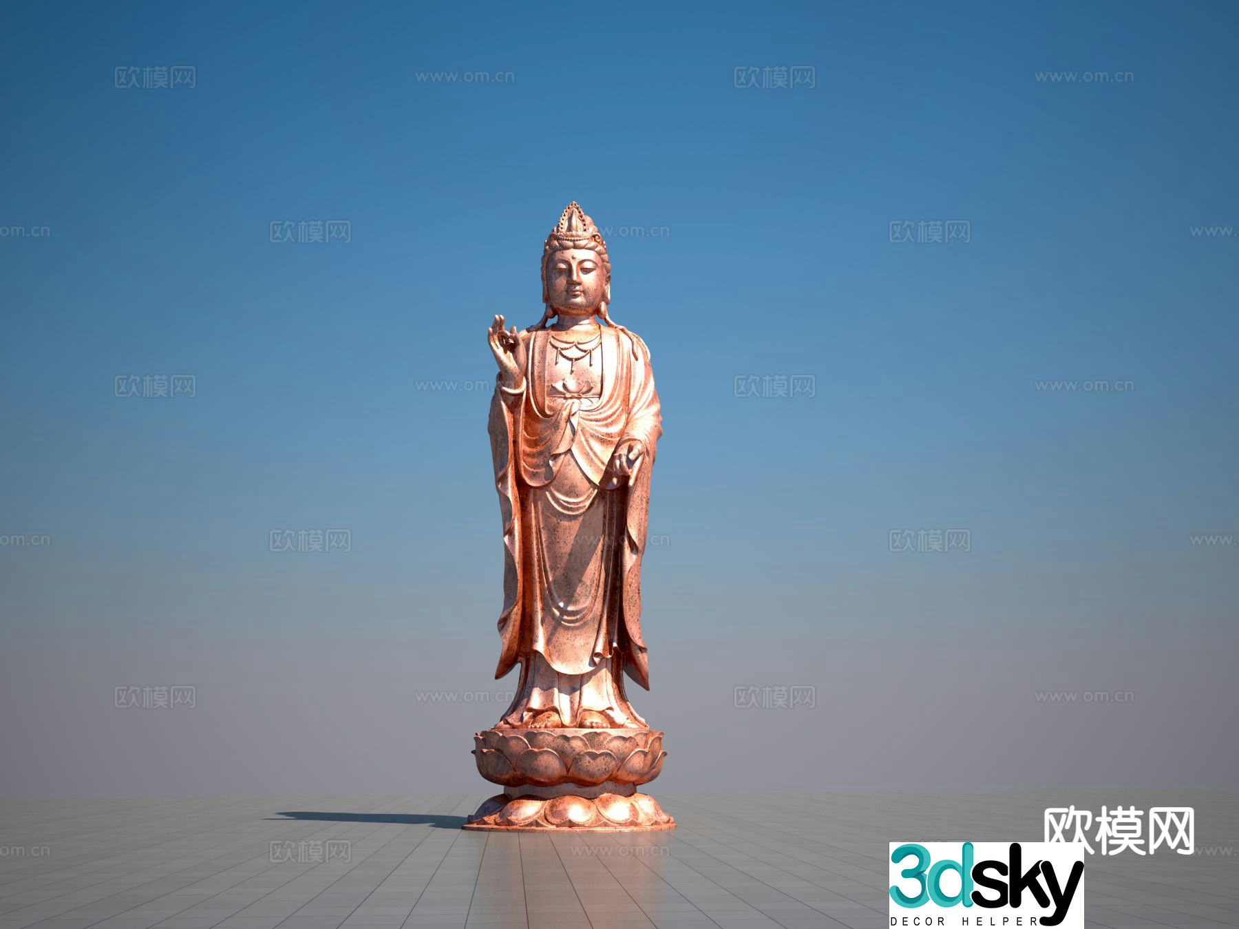Chinese Guanyin sculpture Bodhisattva sculpture 3D model