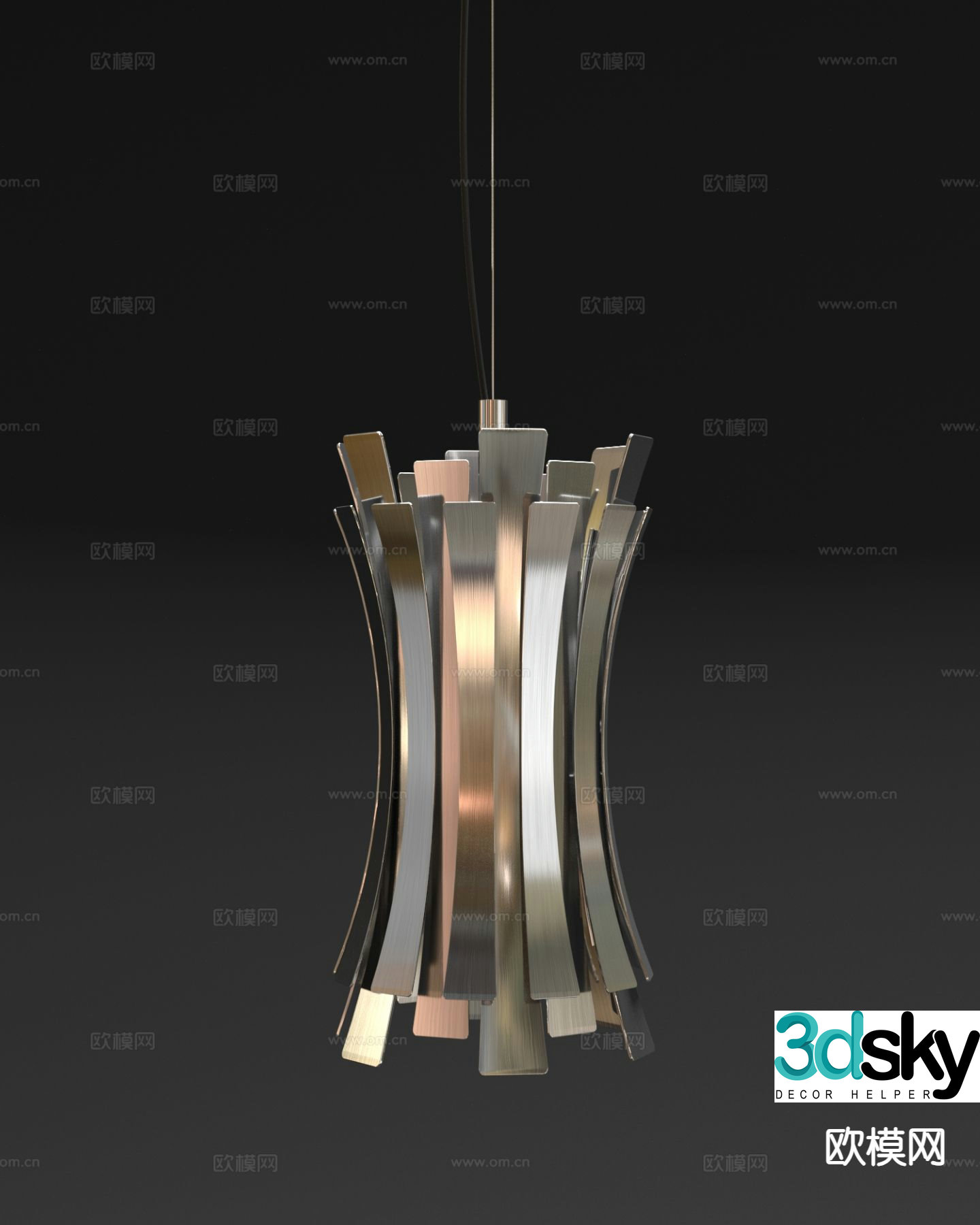 Light luxury art chandelier 3D model