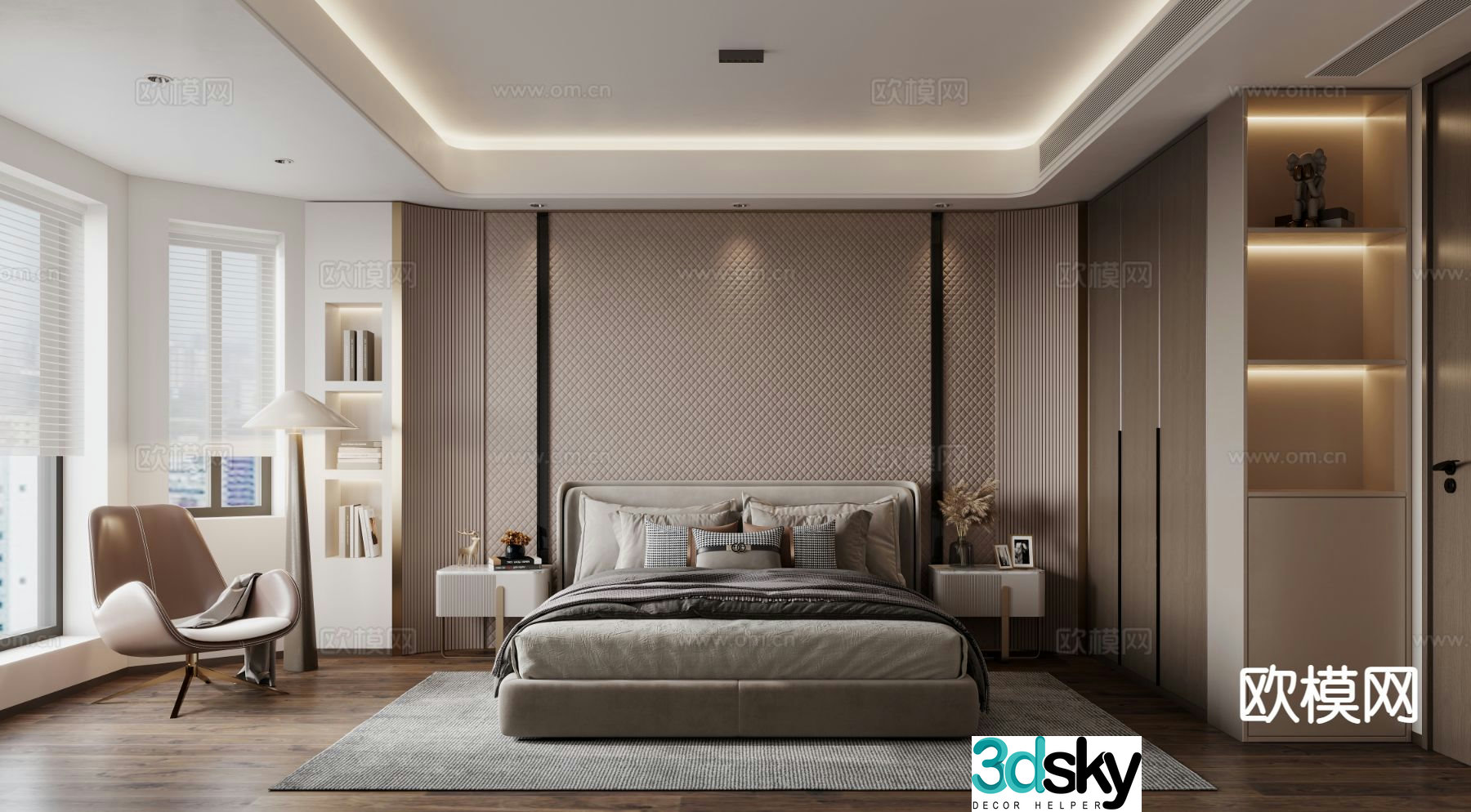 Italian style bedroom master bedroom 3d model