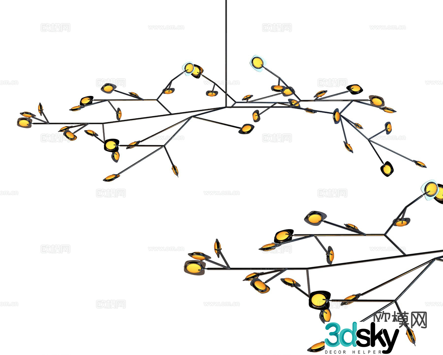 Creative decorative lamp lobby lamp 3d model