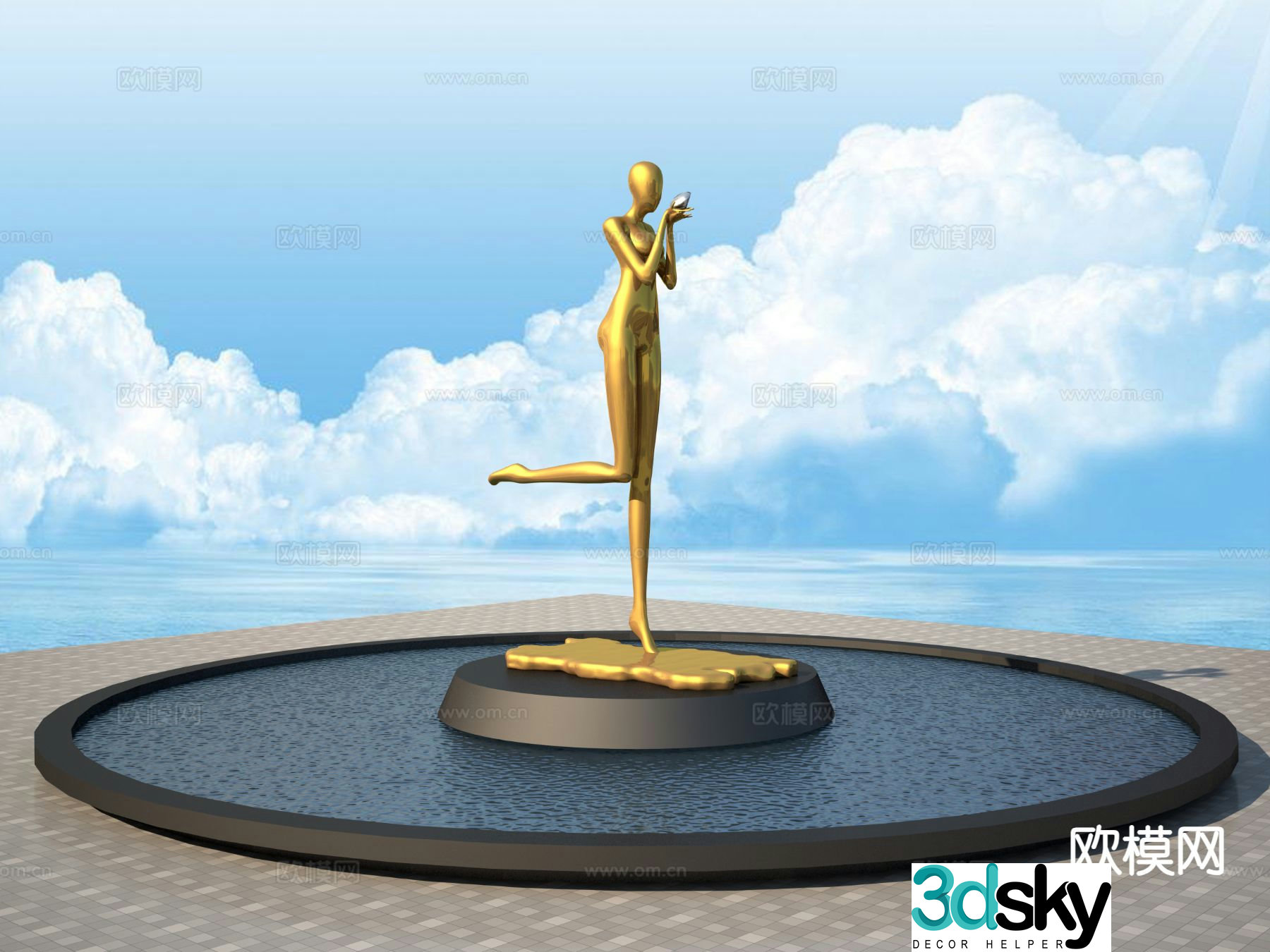 Abstract human sculpture landscape sculpture 3d model