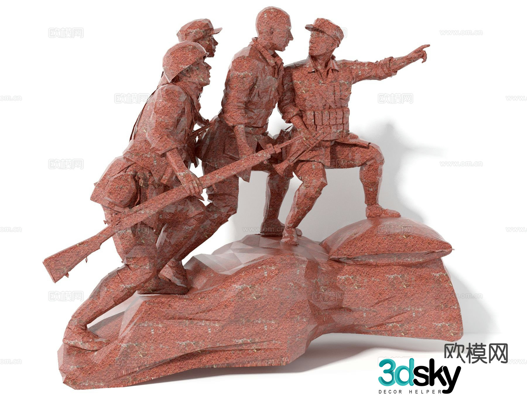 red army sculpture statue figure sculpture 3d model