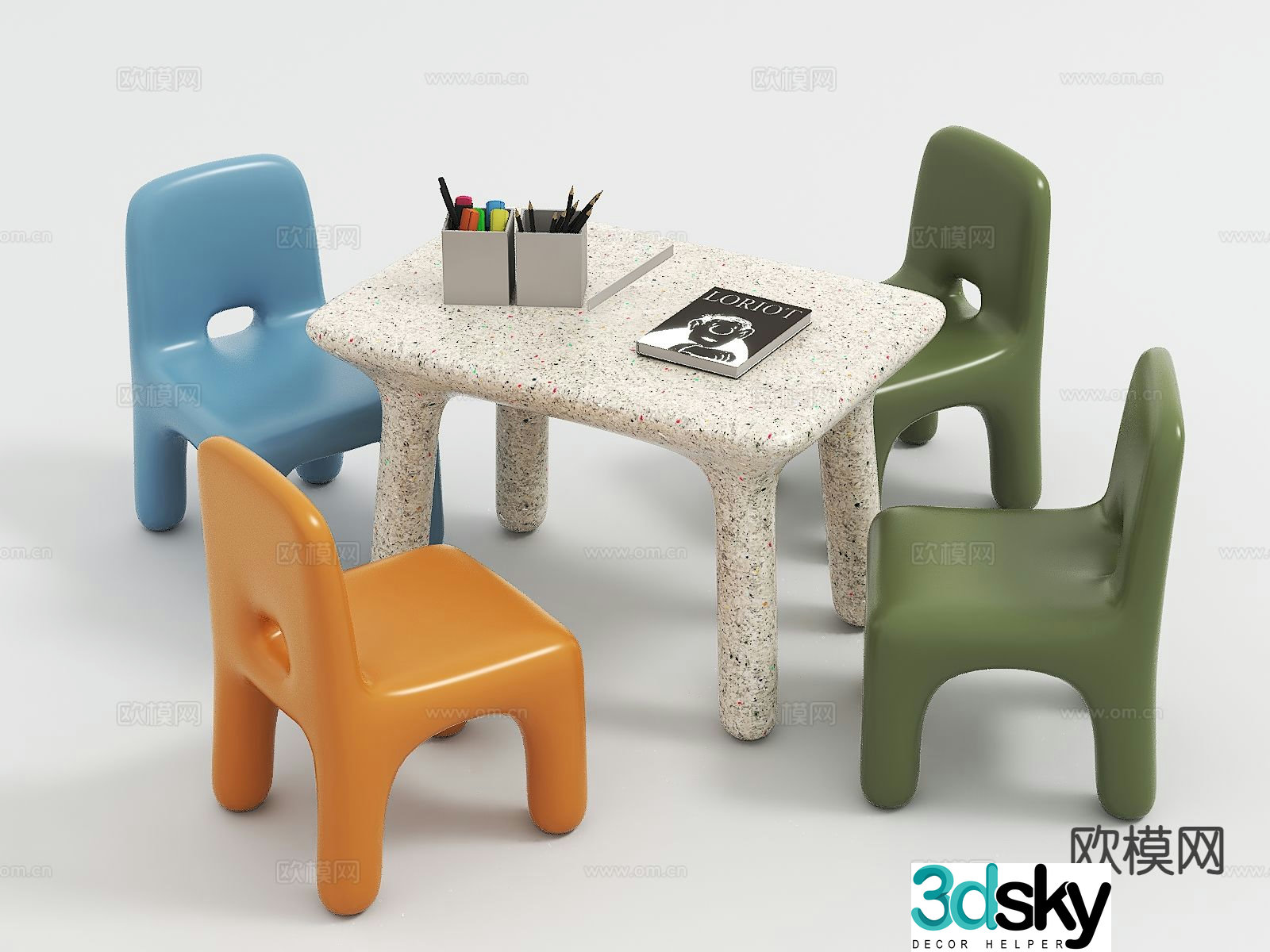 Children’s tables and chairs game tables and chairs 3d model