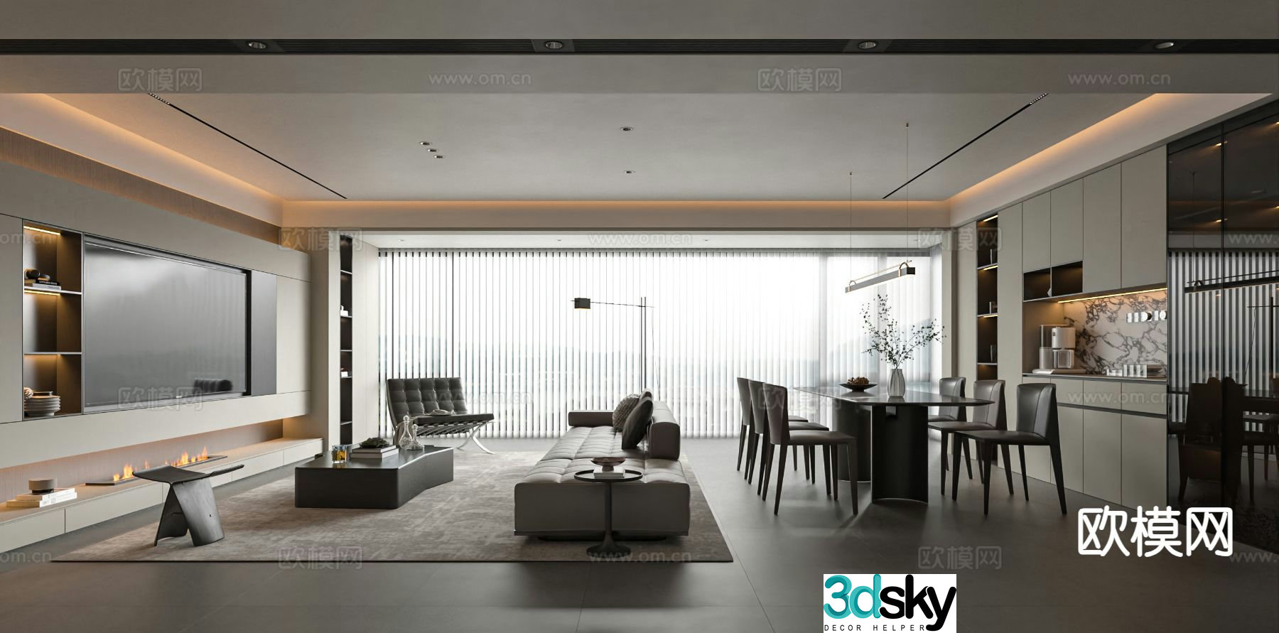 Modern living room 3d model