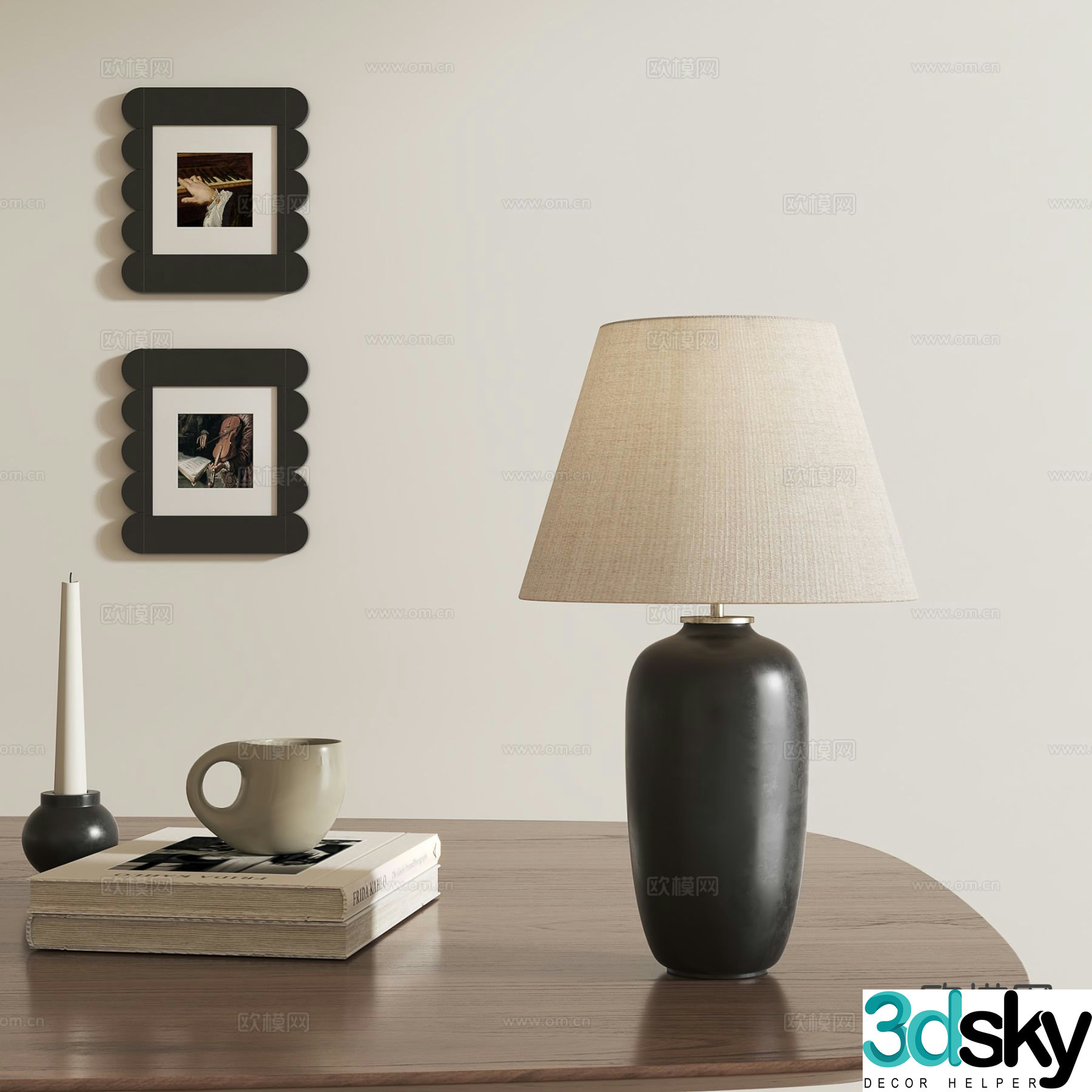 Medieval style desk lamp 3d model