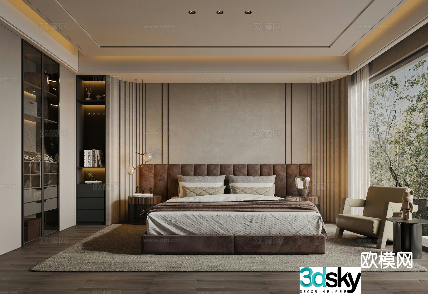 Italian style bedroom master bedroom 3d model