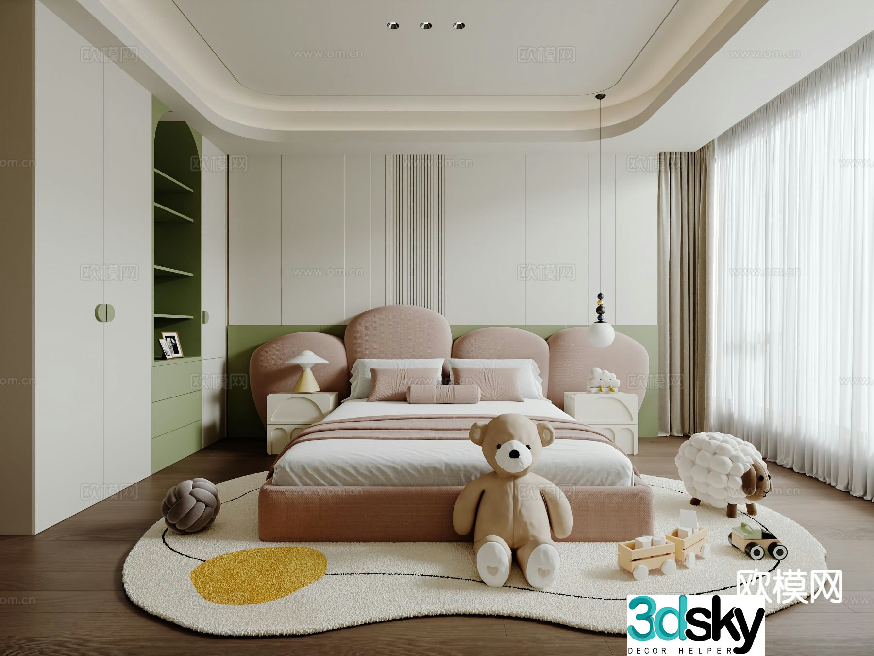 Cream style children’s room girl’s room 3d model