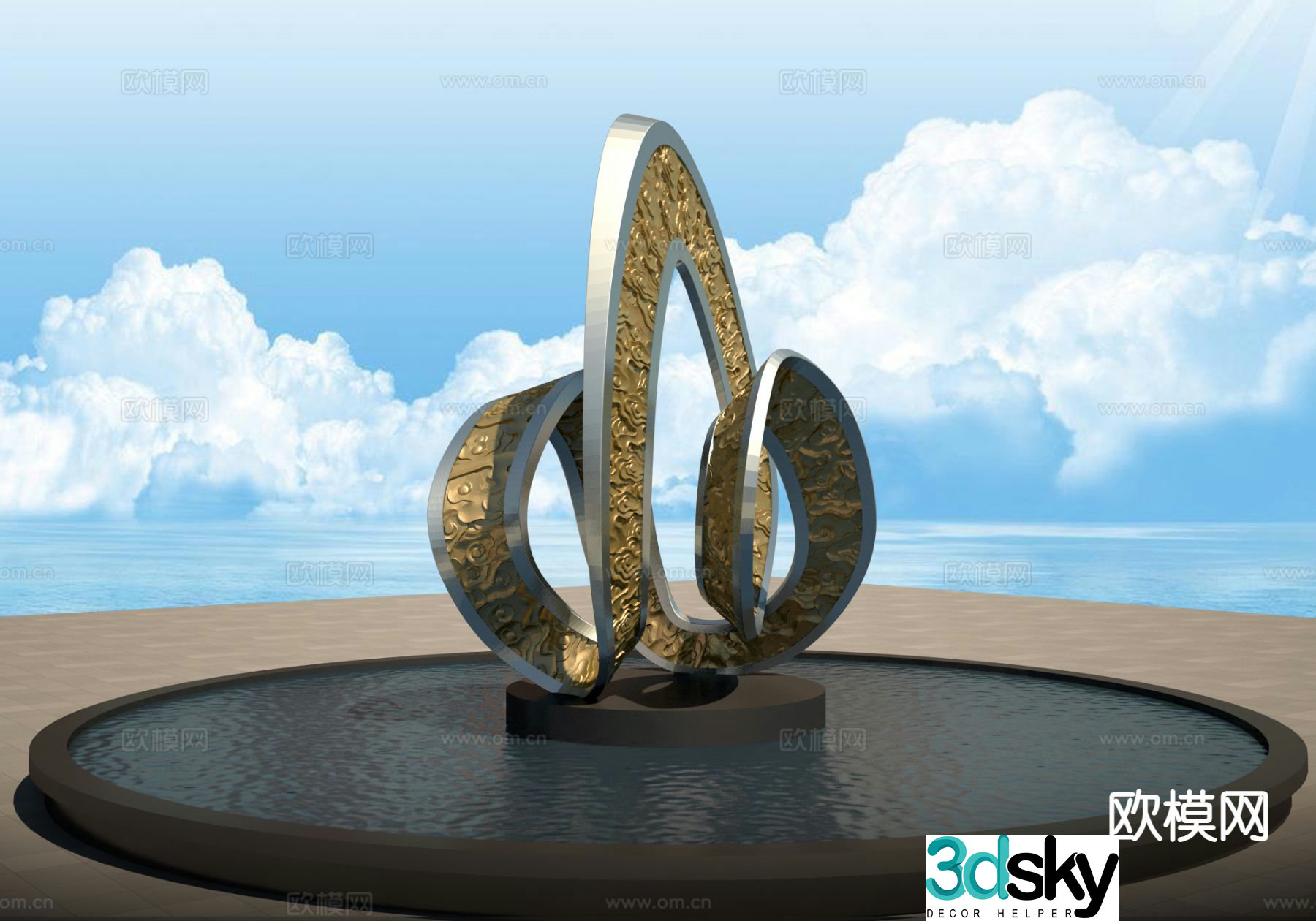 Mountain word cloud pattern sculpture landscape sculpture 3d model