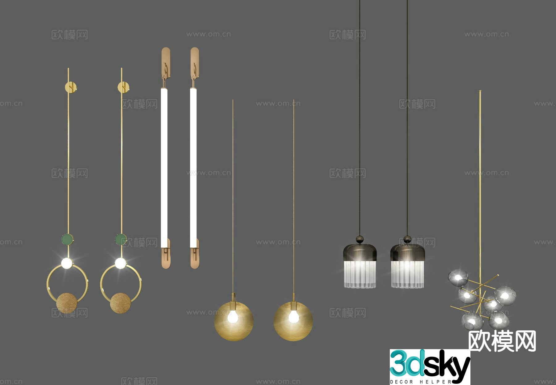 Light luxury small chandelier bedside small chandelier 3d model