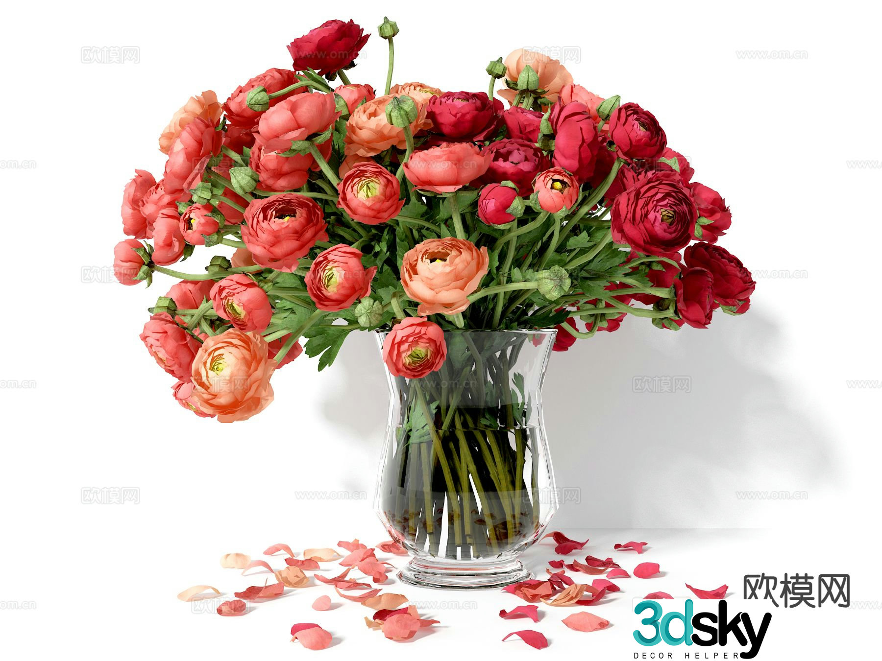 vase floral arrangement flowers flower arrangement 3d model