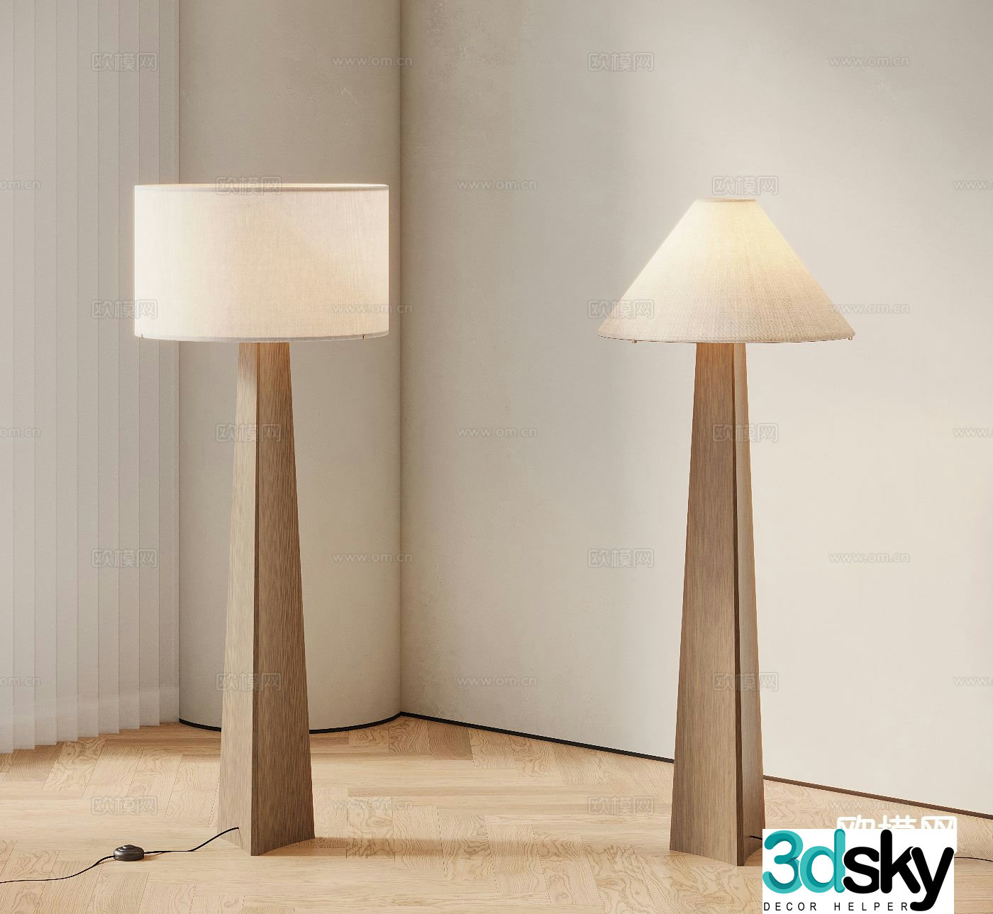 Nordic floor lamp 3d model