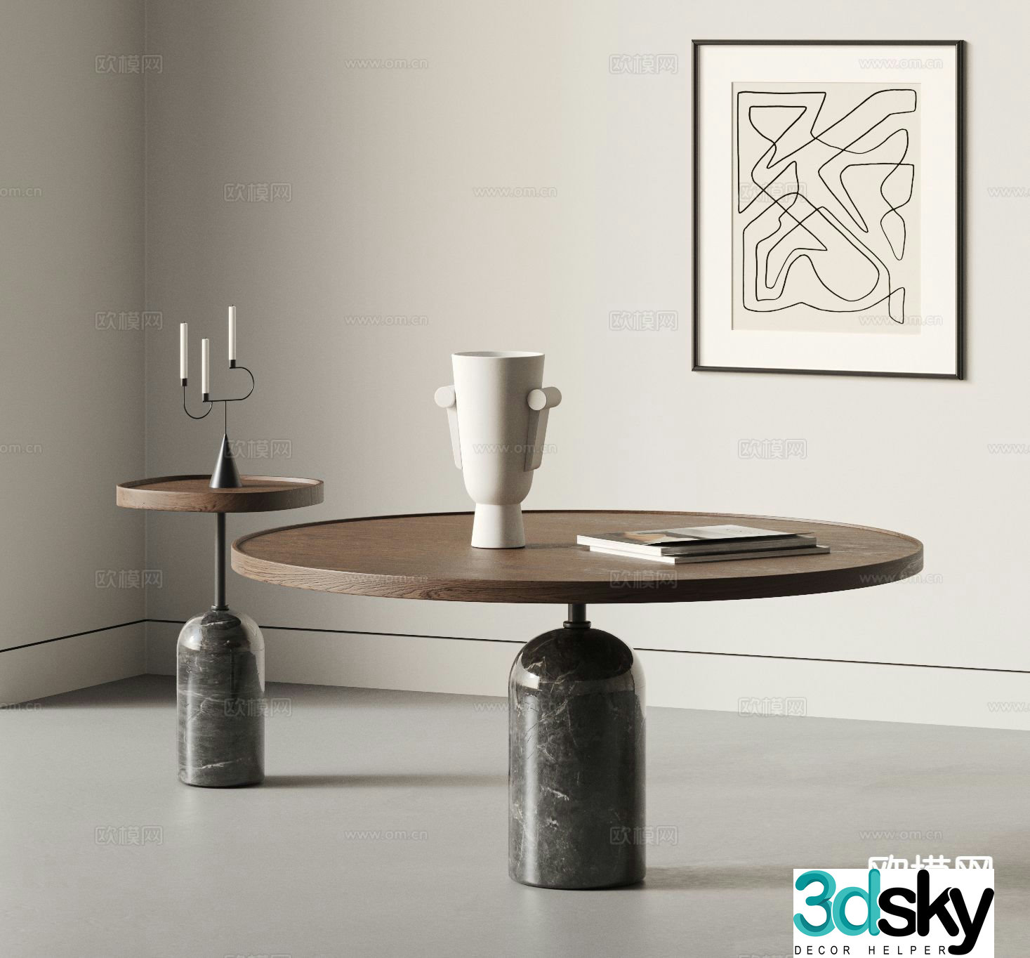 Prada medieval style coffee table mother-in-law coffee table 3d model