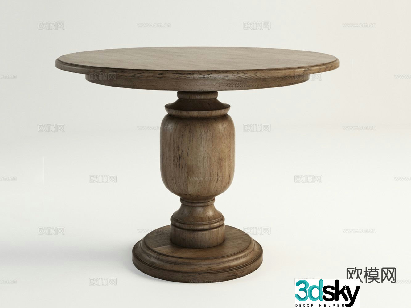 American round dining table 3d model