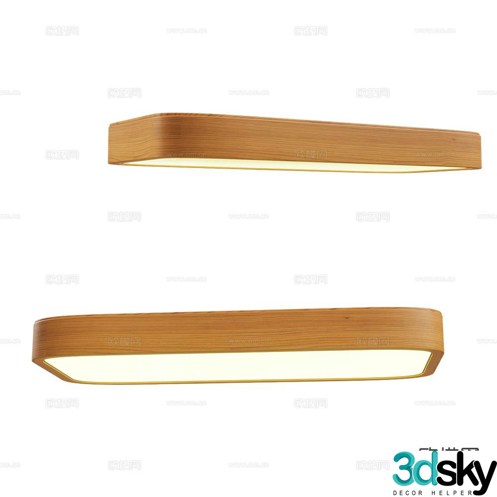 Ole log style ceiling lamp 3d model